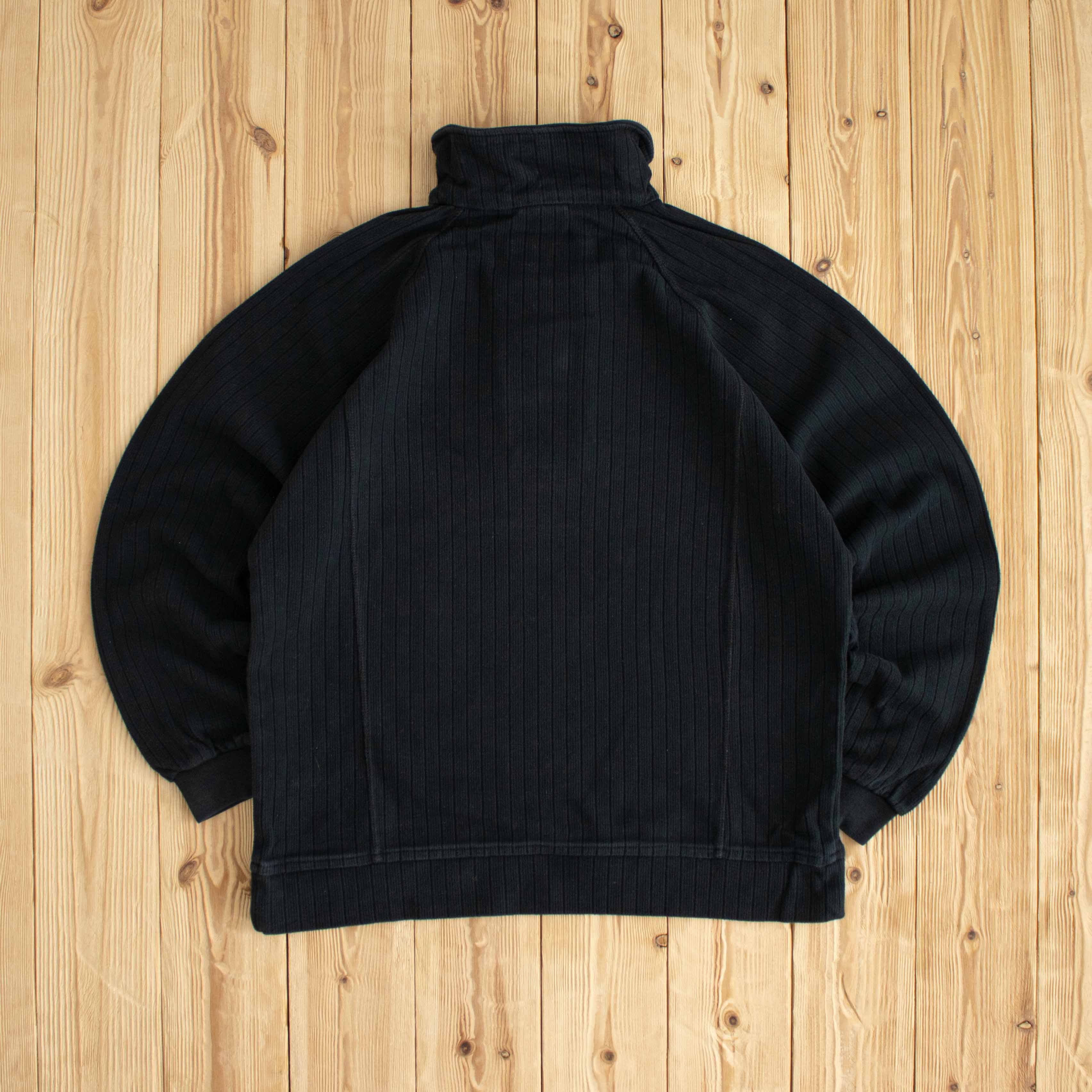 (M/L) Reebok Women & Sport Vintage Embroidered Quarter-Zip Black