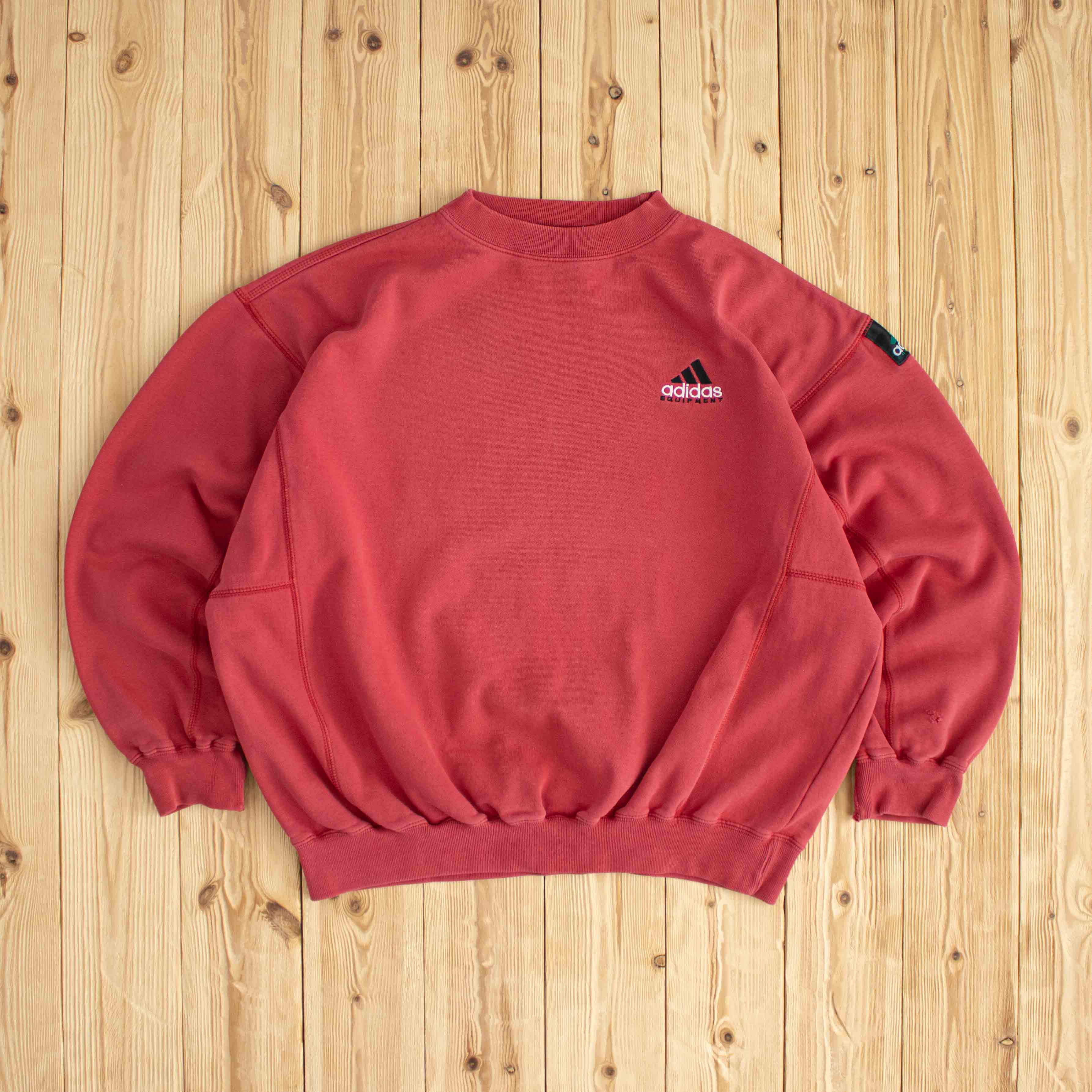 (L) Adidas Equipment Vintage Embroidered Sweatshirt Red