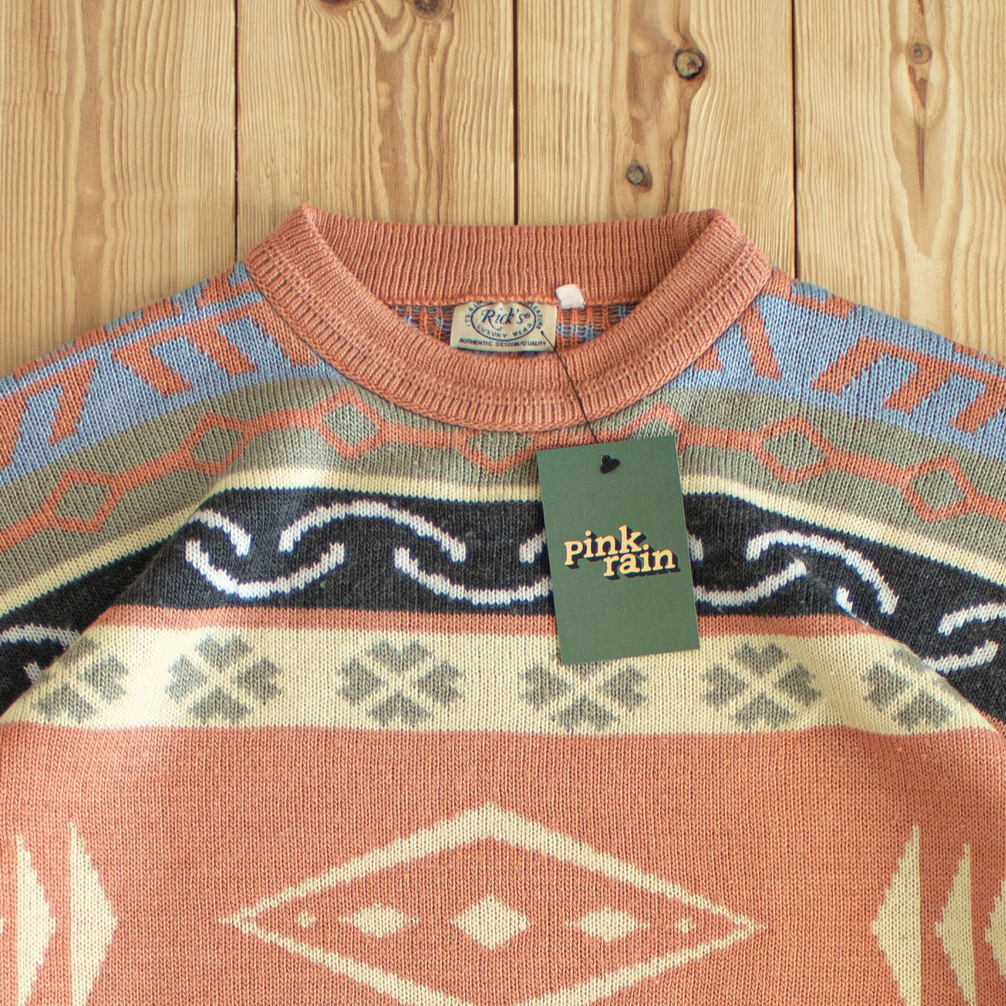 (M/L) Rick's Luxury Wear Vintage Sweater Orange