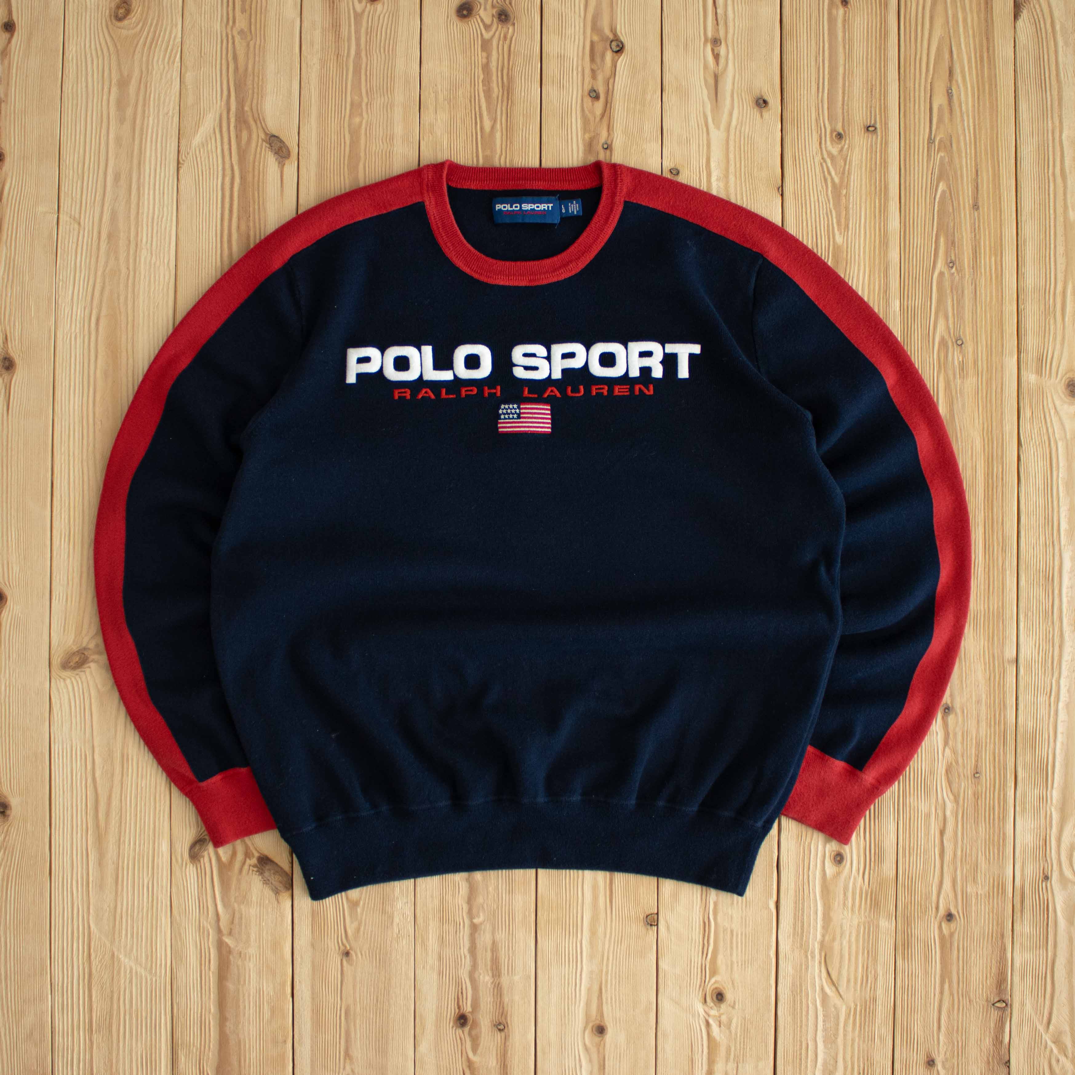 (L) Polo Sport Ralph Lauren Vintage Embroidered Sweatshirt Blue