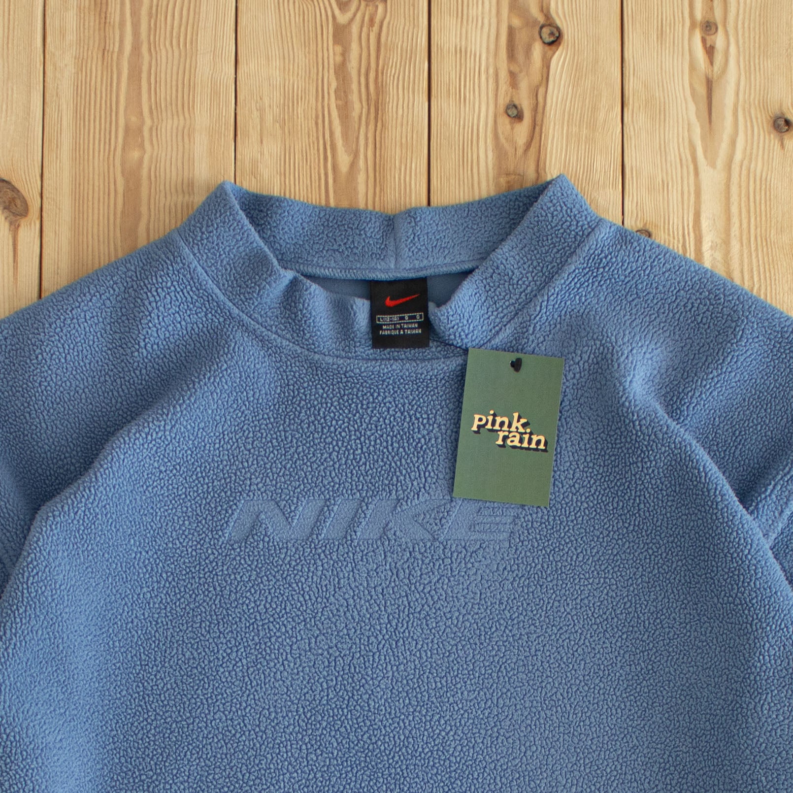 (M) Nike Spell Out Vintage Fleece Sweatshirt Blue