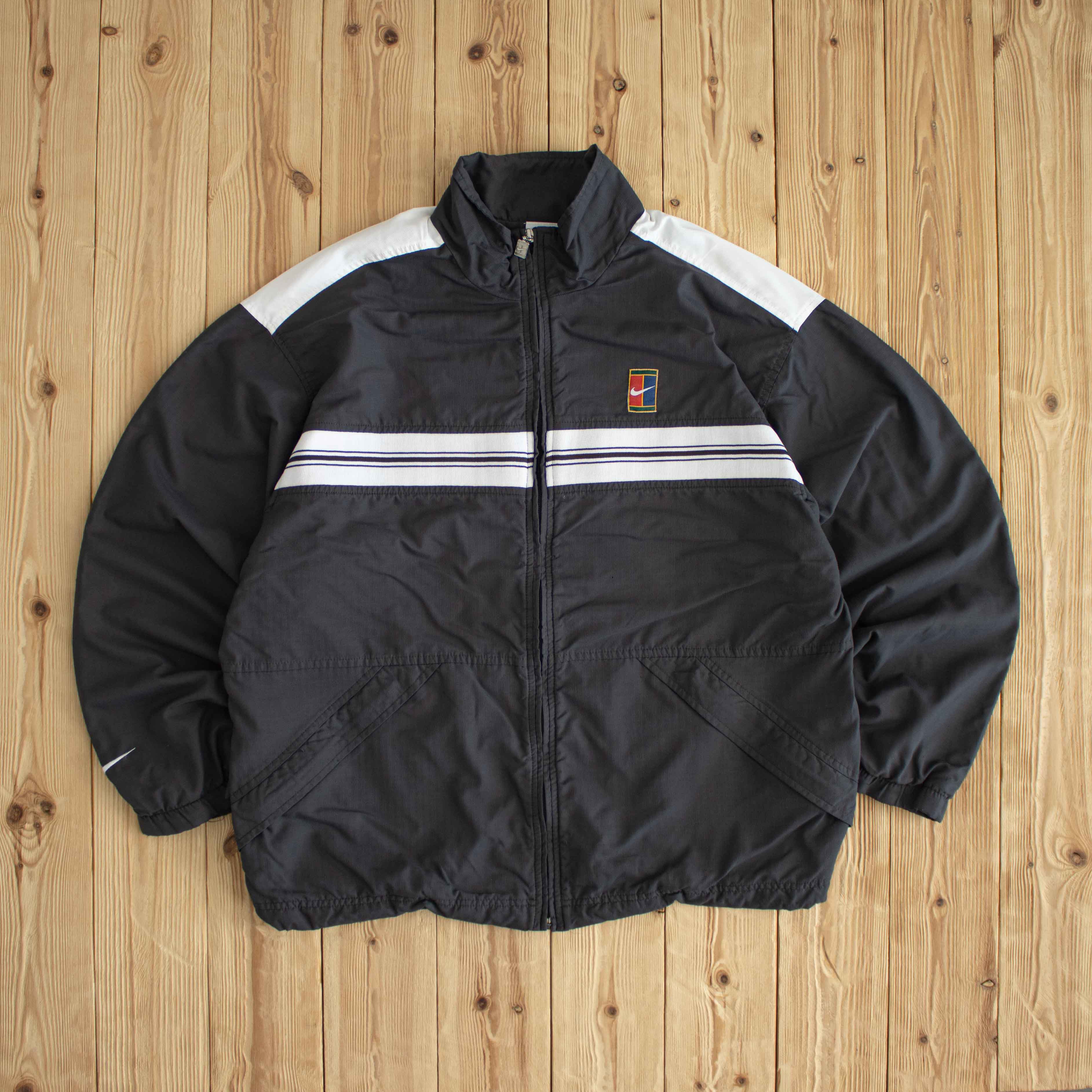 (L) Nike Swoosh Vintage Embroidered Jacket Gray