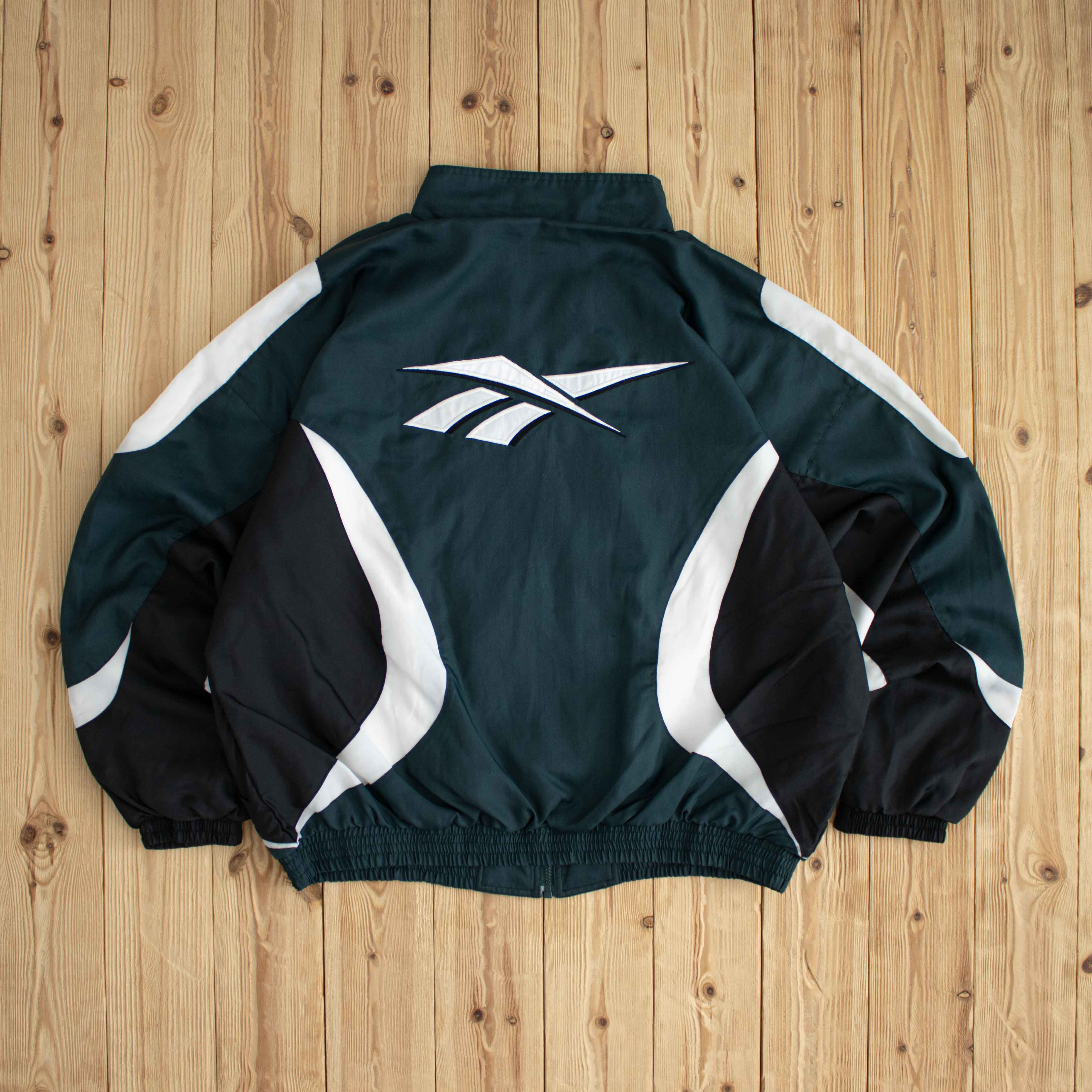 (L/XL) Reebok Vintage Embroidered Jacket Green