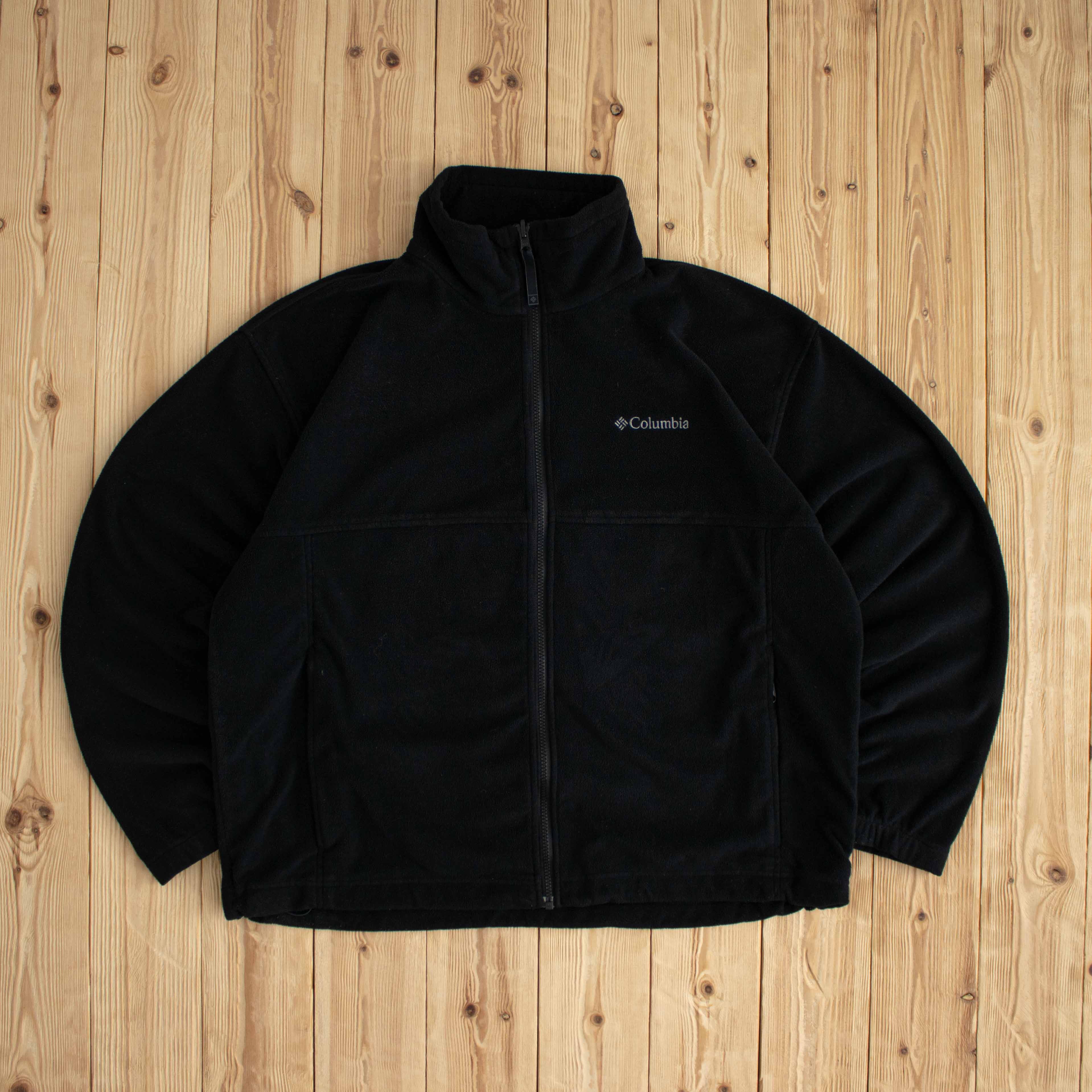 (L) Columbia Vintage Embroidered Fleece Full-Zip Sweatshirt Black