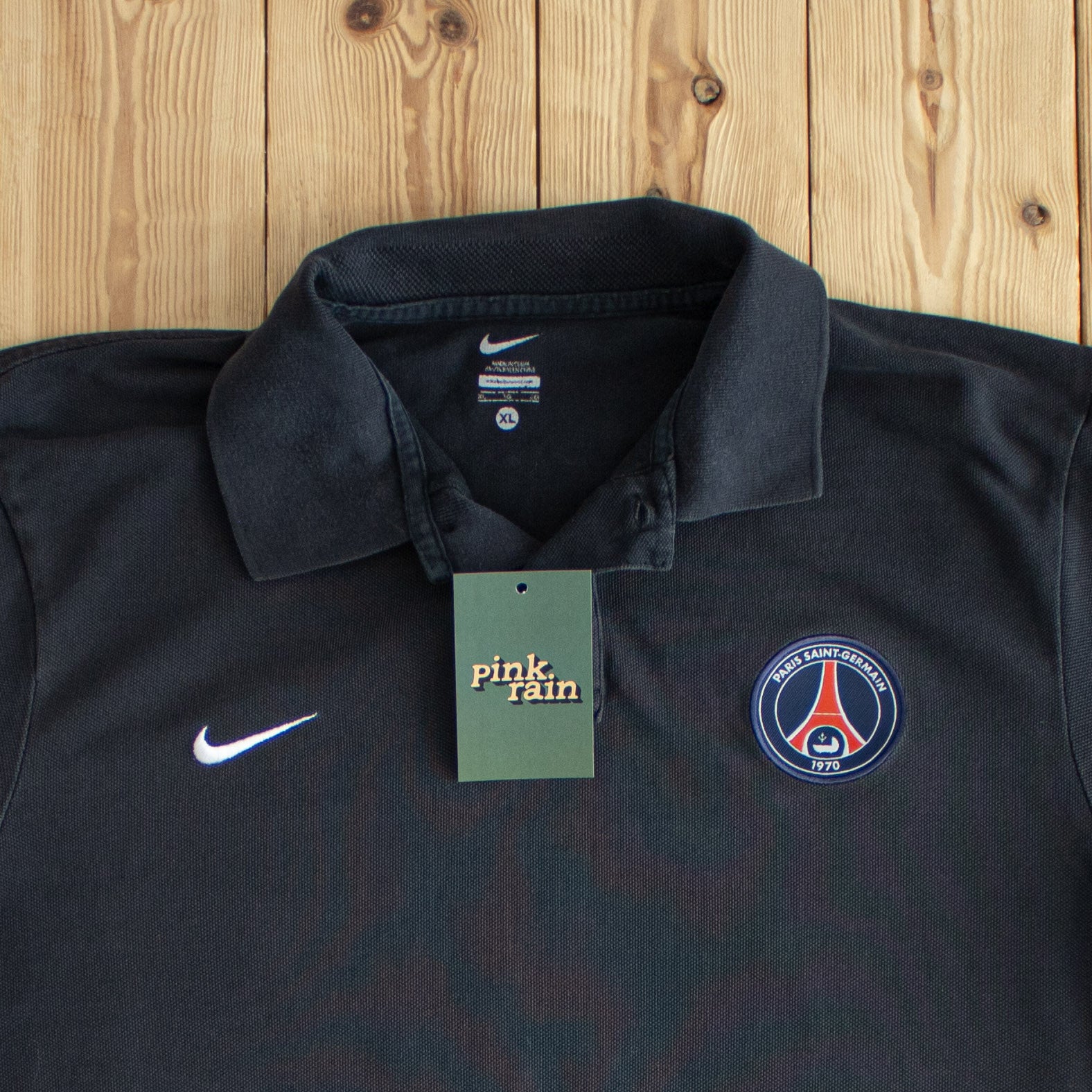 (L) Nike Paris Saint Germain Embroidered Polo Black