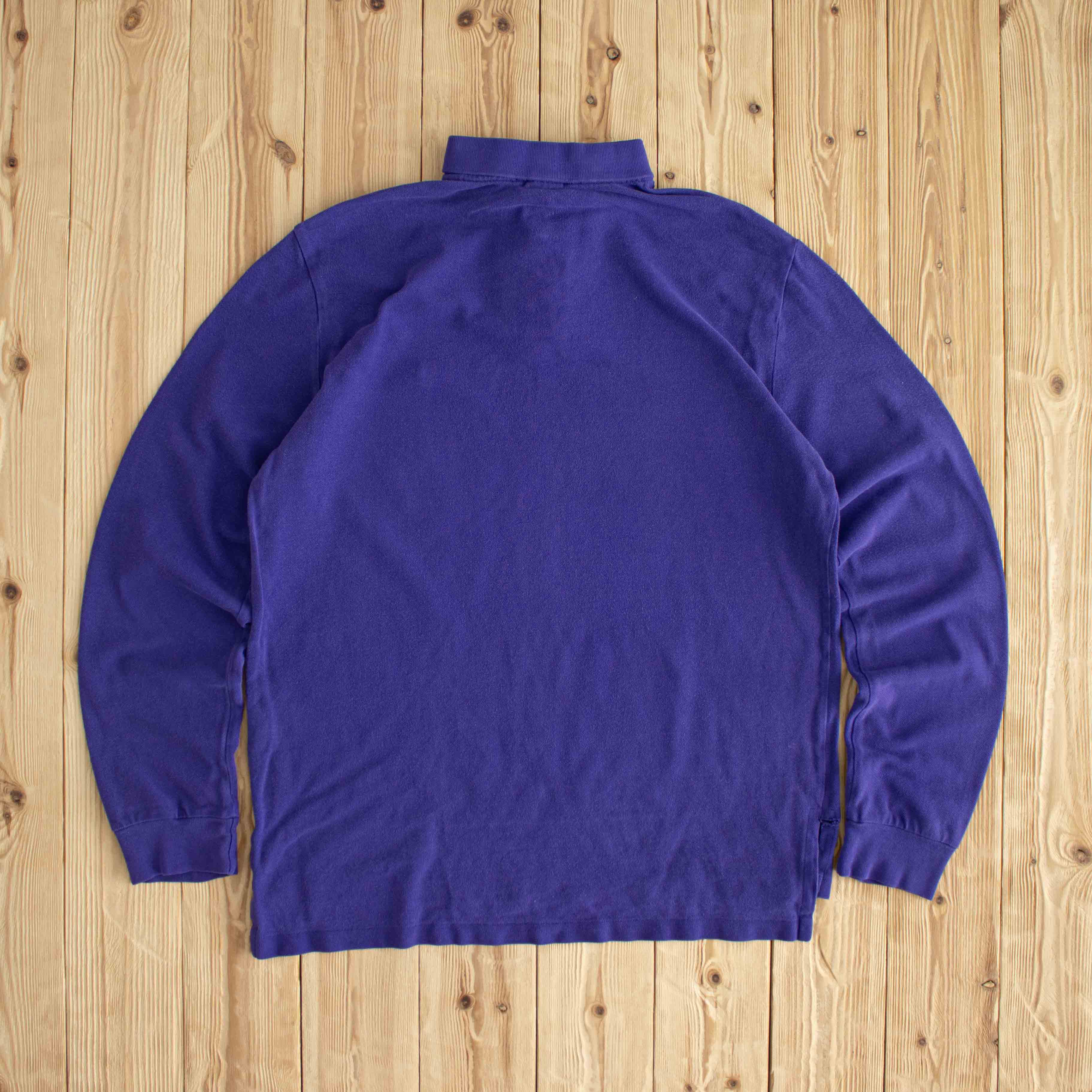 (L) Polo Ralph Lauren Vintage Embroidered Polo Longlseeve Purple