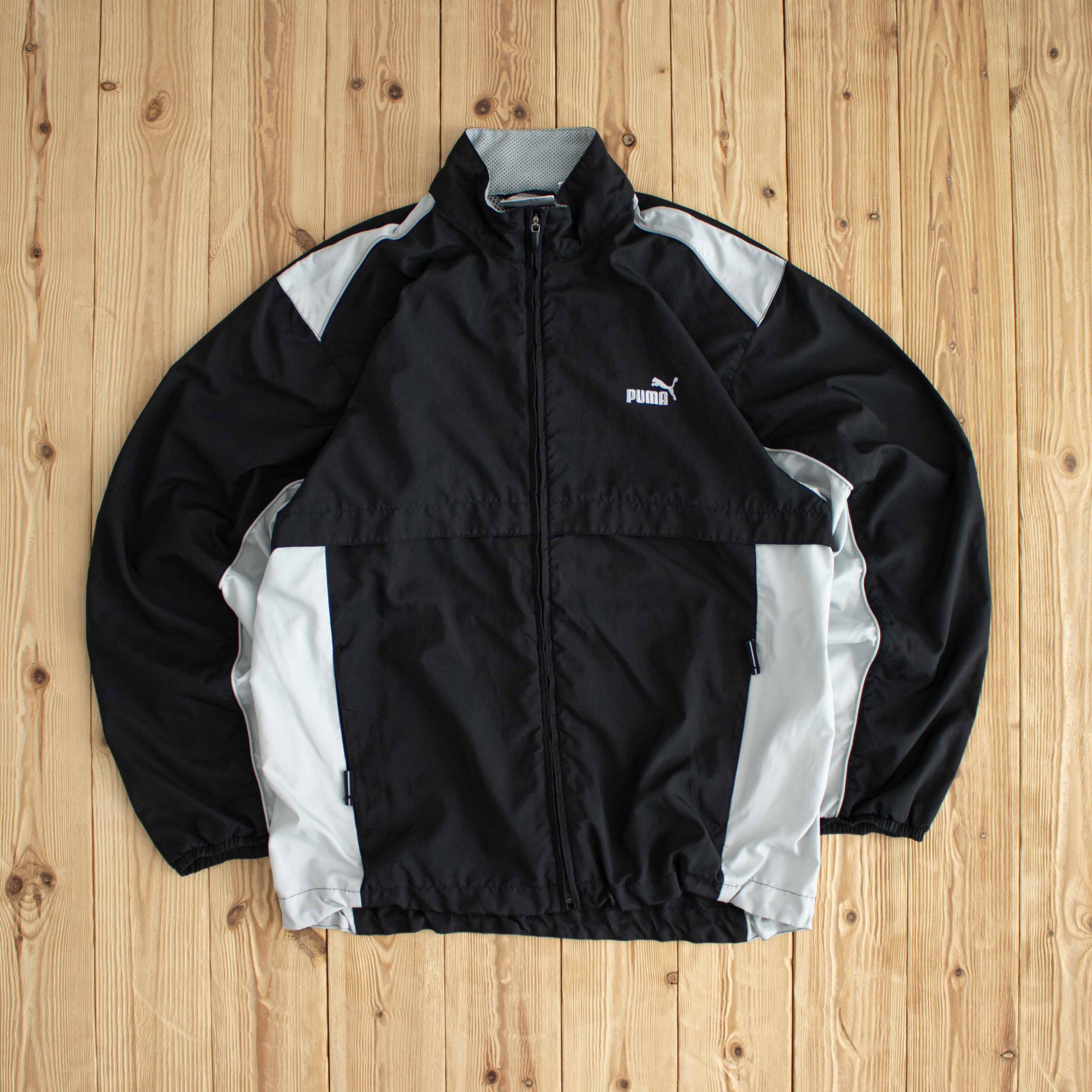 (L) Puma Vintage Embroidered Light Jacket Black