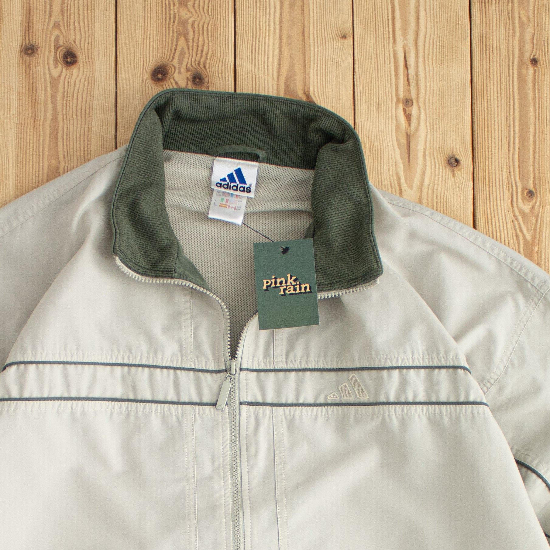 (XL) Adidas Vintage Embroidered Jacket Beige
