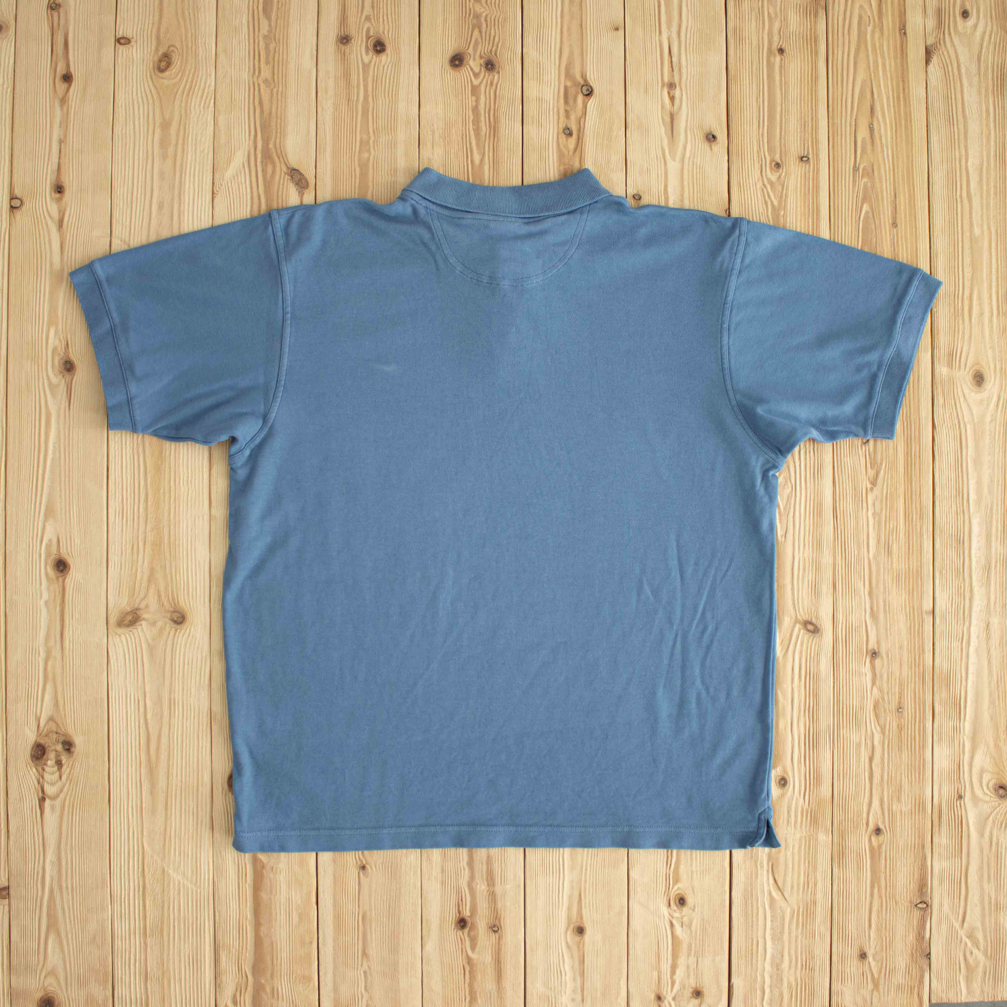 (L) Nike Vintage Embroidered Polo T-Shirt Blue
