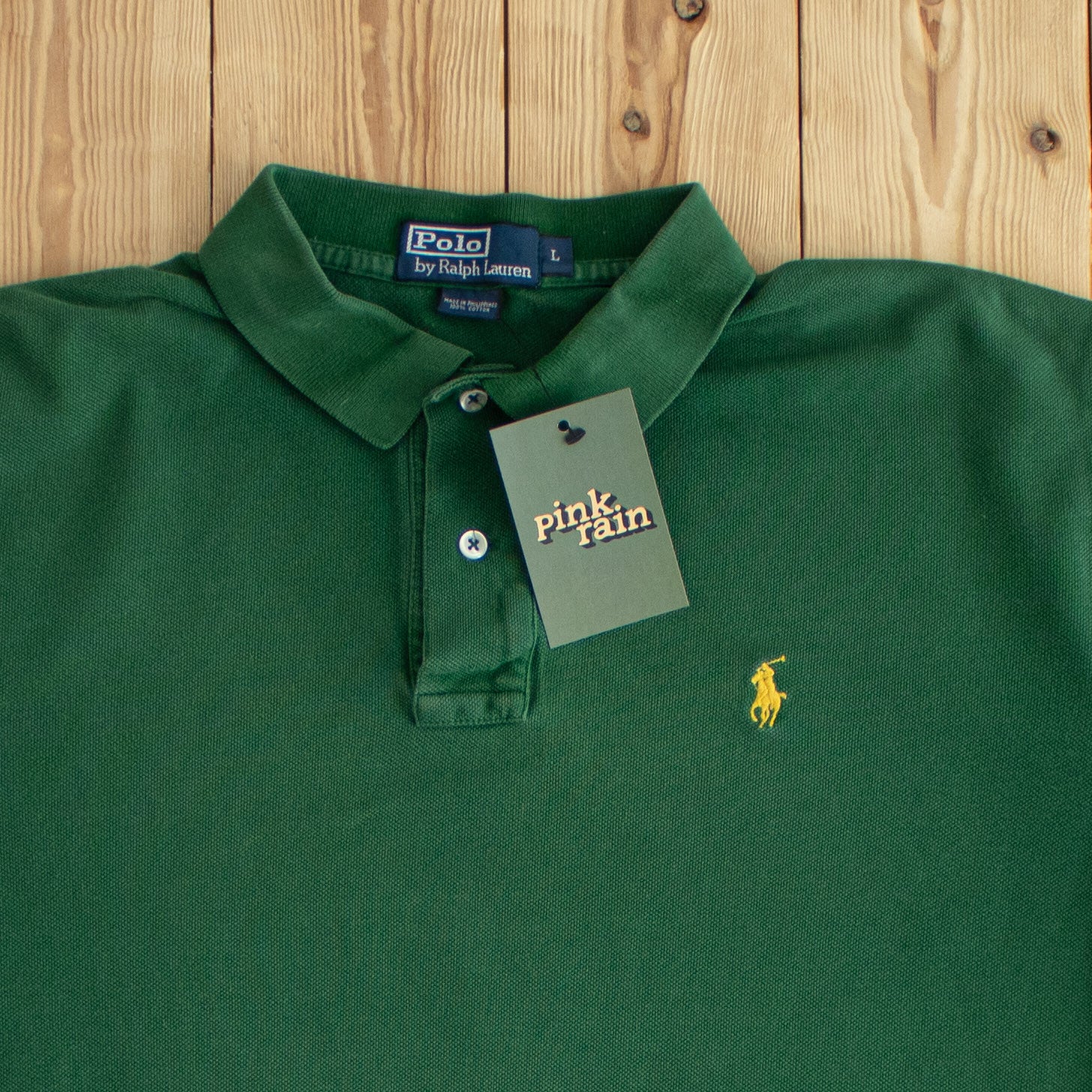 (L) Polo Ralph Lauren Vintage Embroidered Polo T-Shirt Green