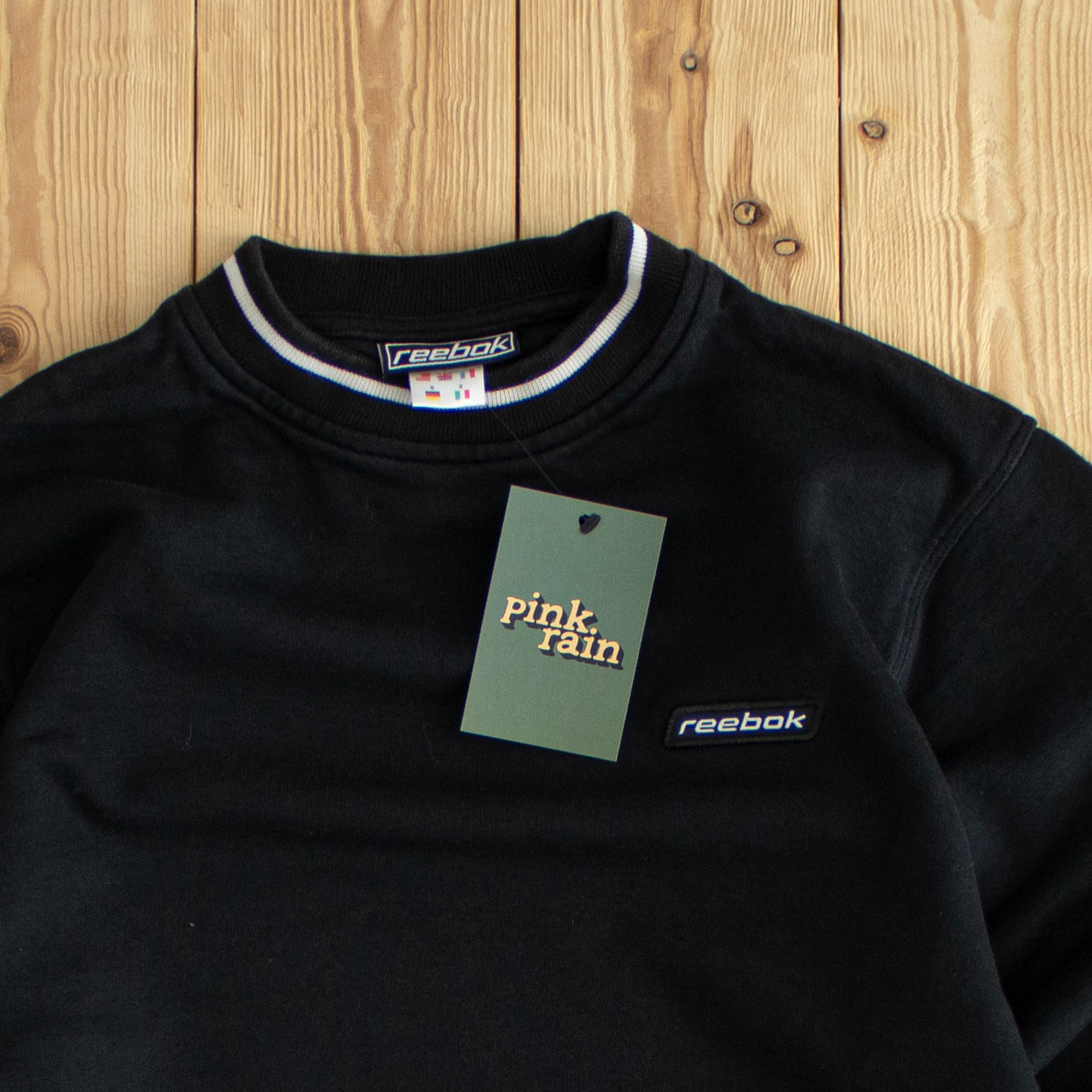 (XS) Reebok Vintage Essential Embroidered Sweatshirt Black