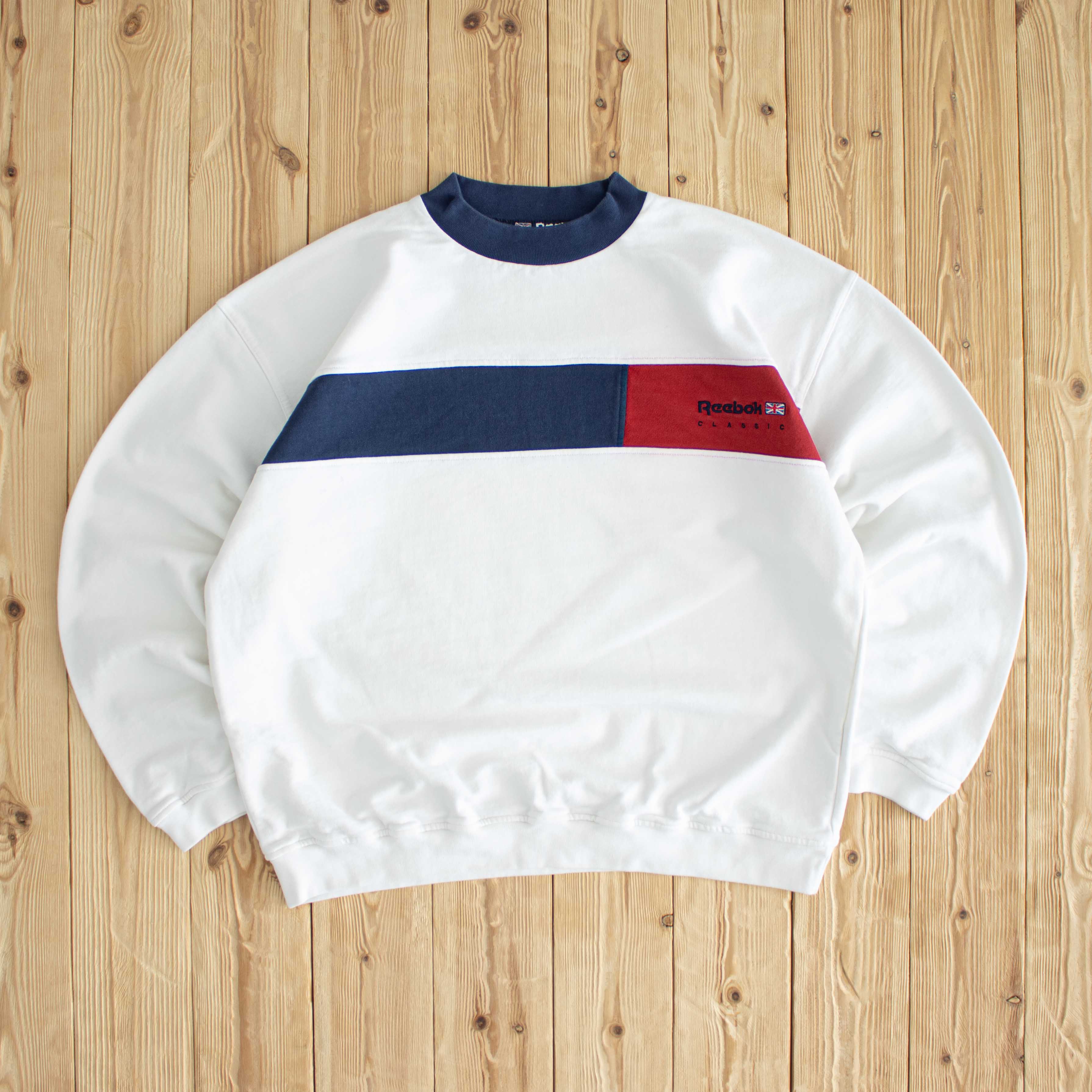 (M) Reebok Classic Vintage Embroidered Sweatshirt White