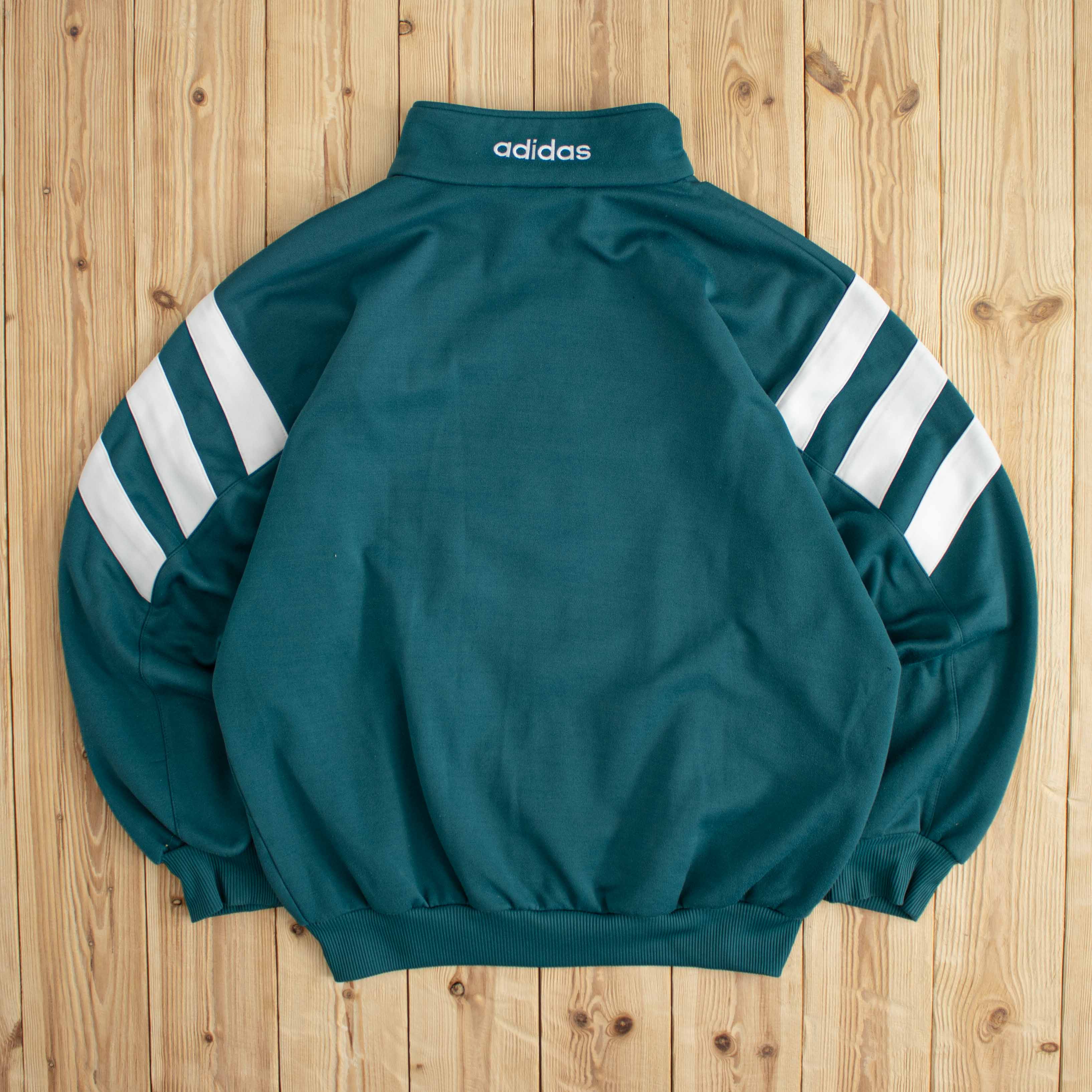 (L) Vintage Adidas Embroidered Full-Zip Sweatshirt
