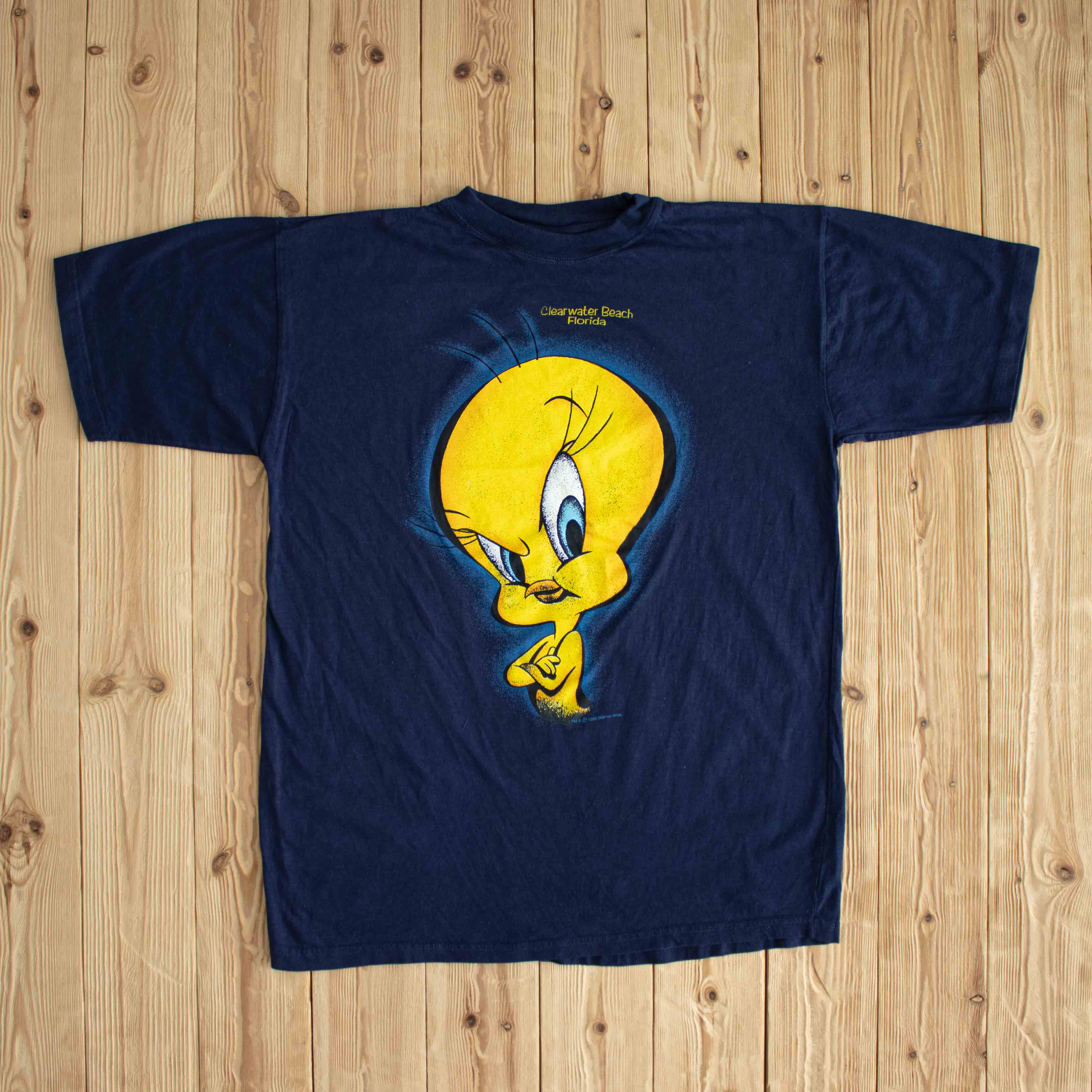 (L) 1996 Warner Bros Tweety Vintage T-Shirt Blue