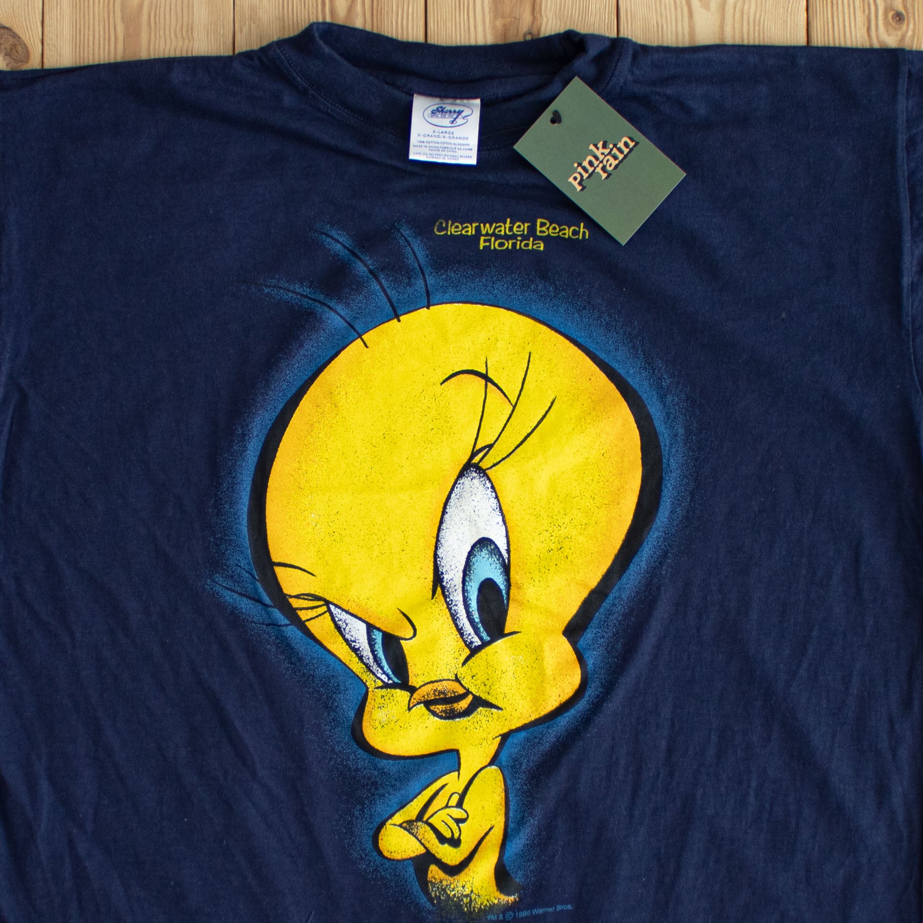 (L) 1996 Warner Bros Tweety Vintage T-Shirt Blue