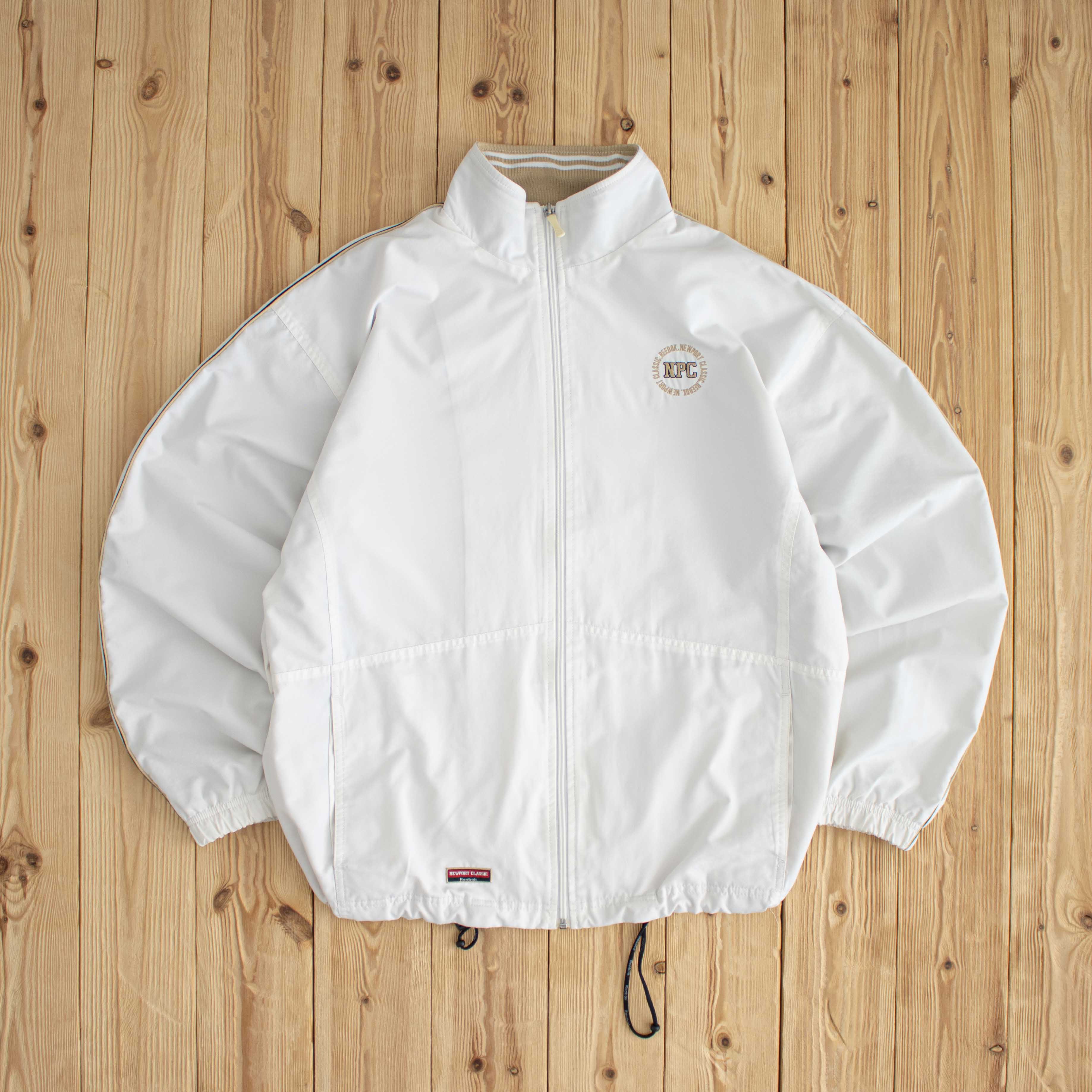 (L) Reebok Newport Classic Vintage Embroidered Jacket White