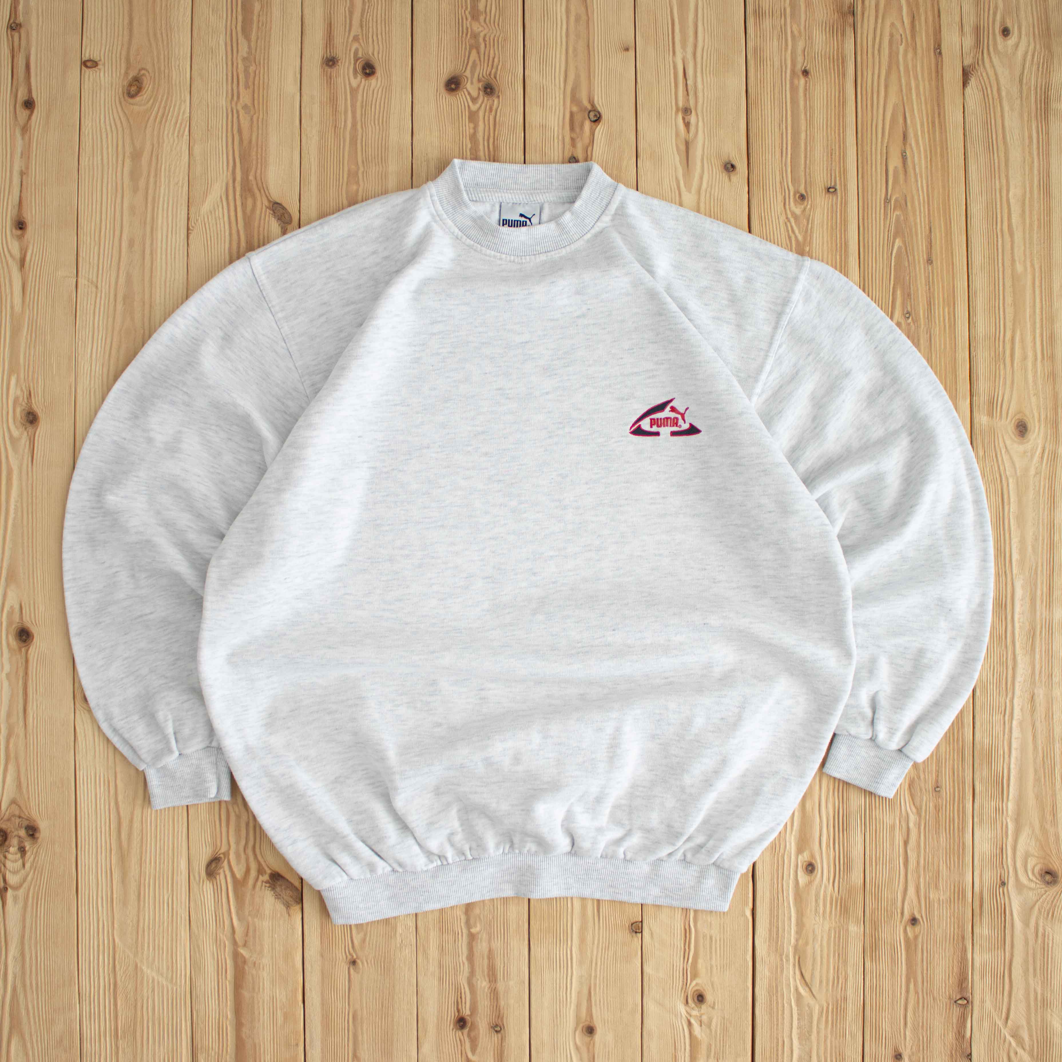 (XL) Puma Vintage Essential Embroidered Sweatshirt White