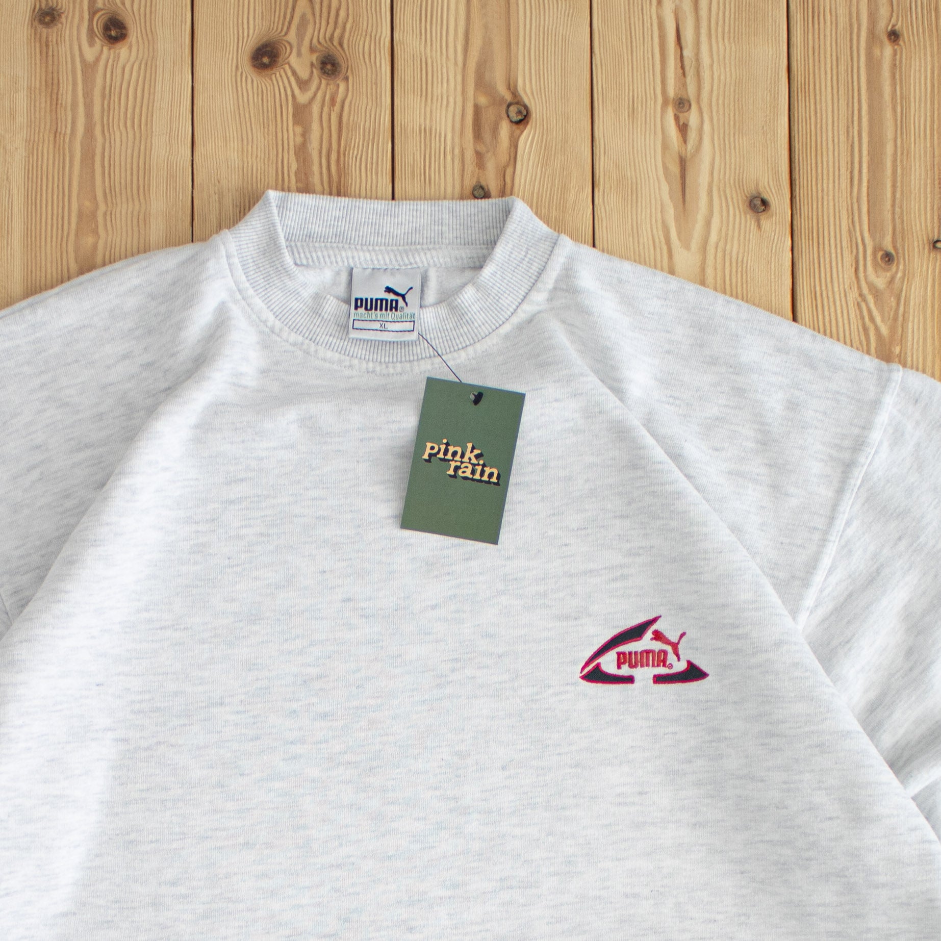(XL) Puma Vintage Essential Embroidered Sweatshirt White