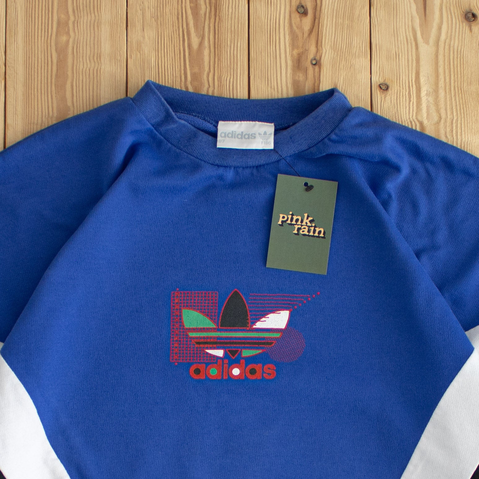 (L) Adidas Vintage Sweatshirt Blue Black