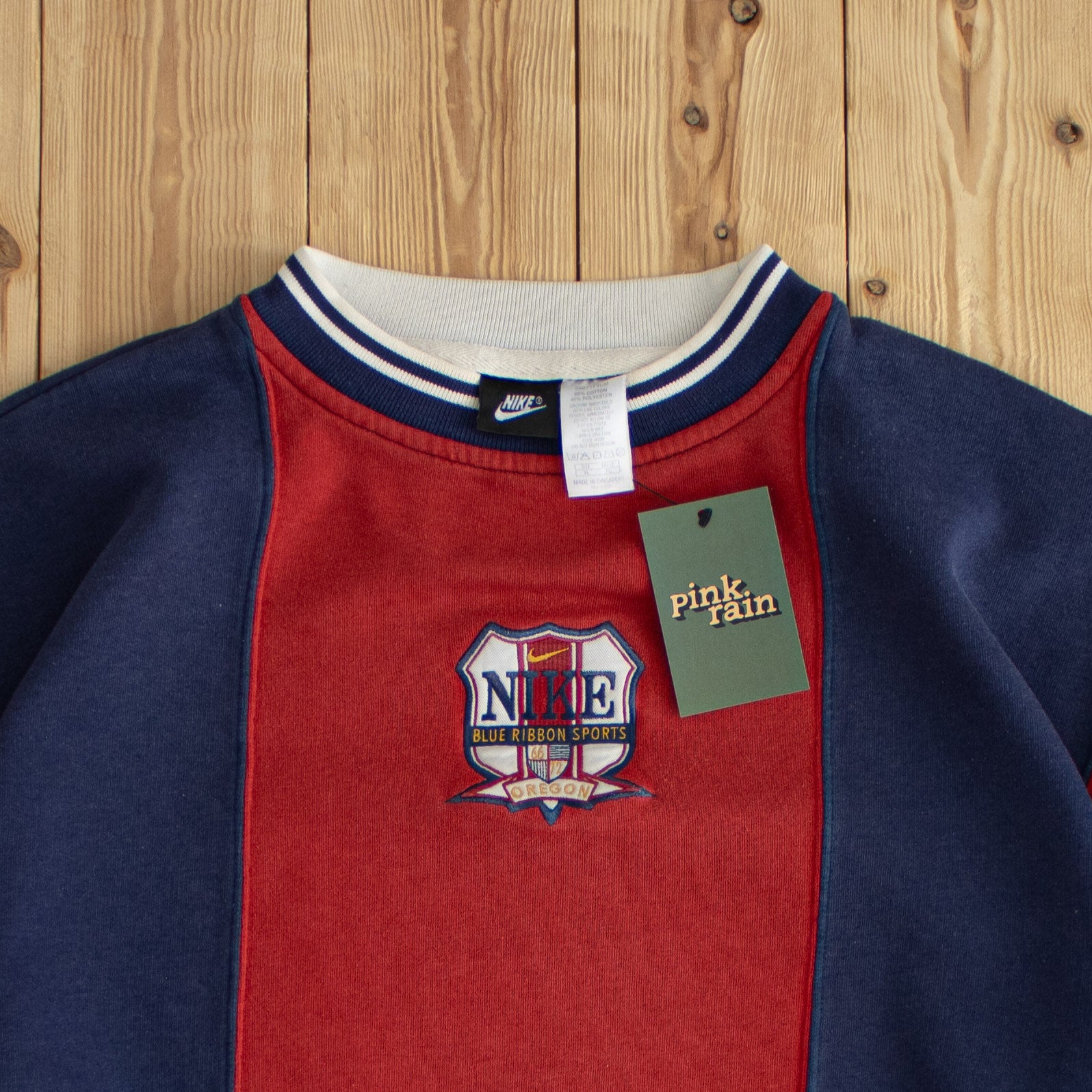 (L) Nike Blue Ribbon Sports Vintage Embroidered Sweatshirt Blue