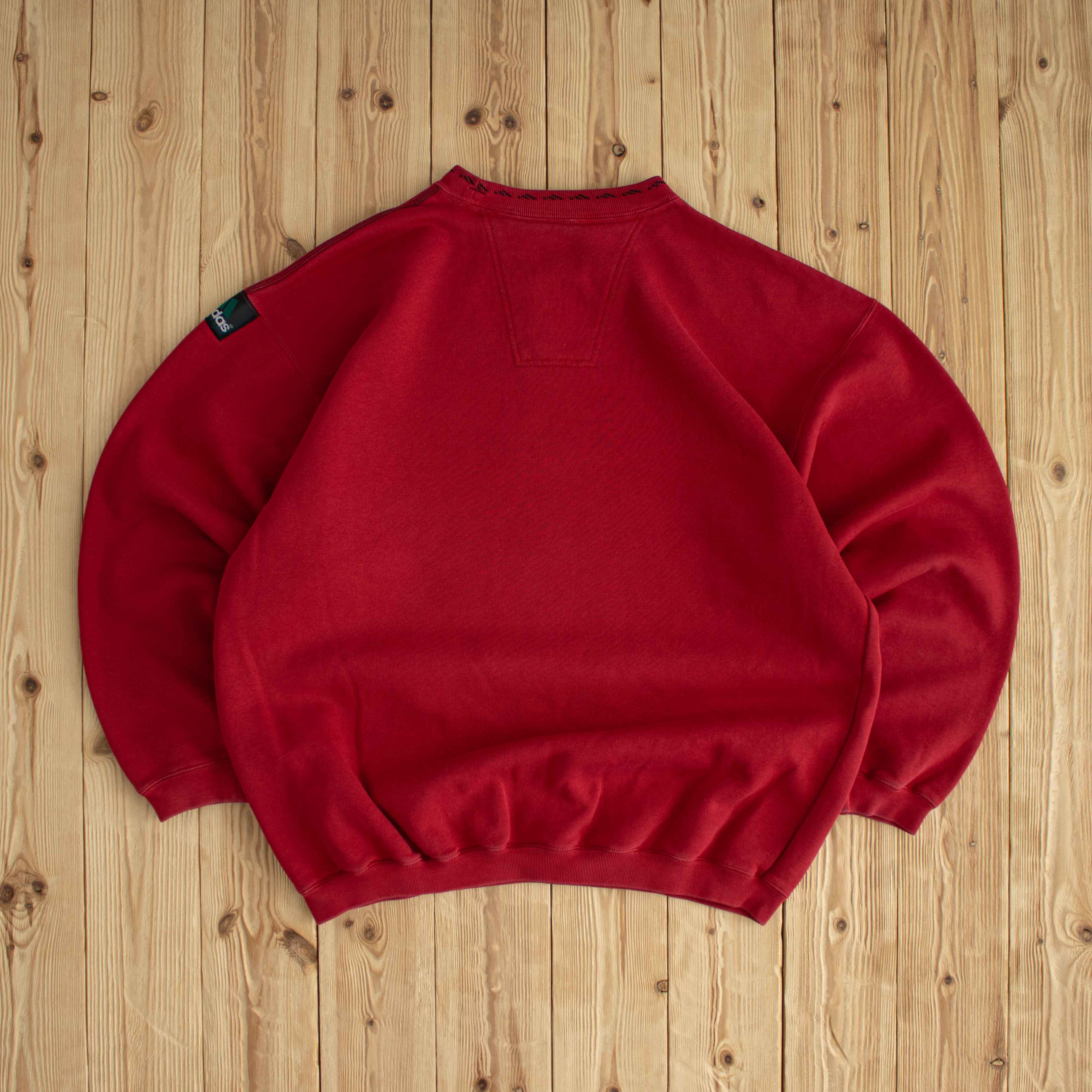 (L/XL) Adidas Equipment Vintage Embroidered Sweatshirt Red