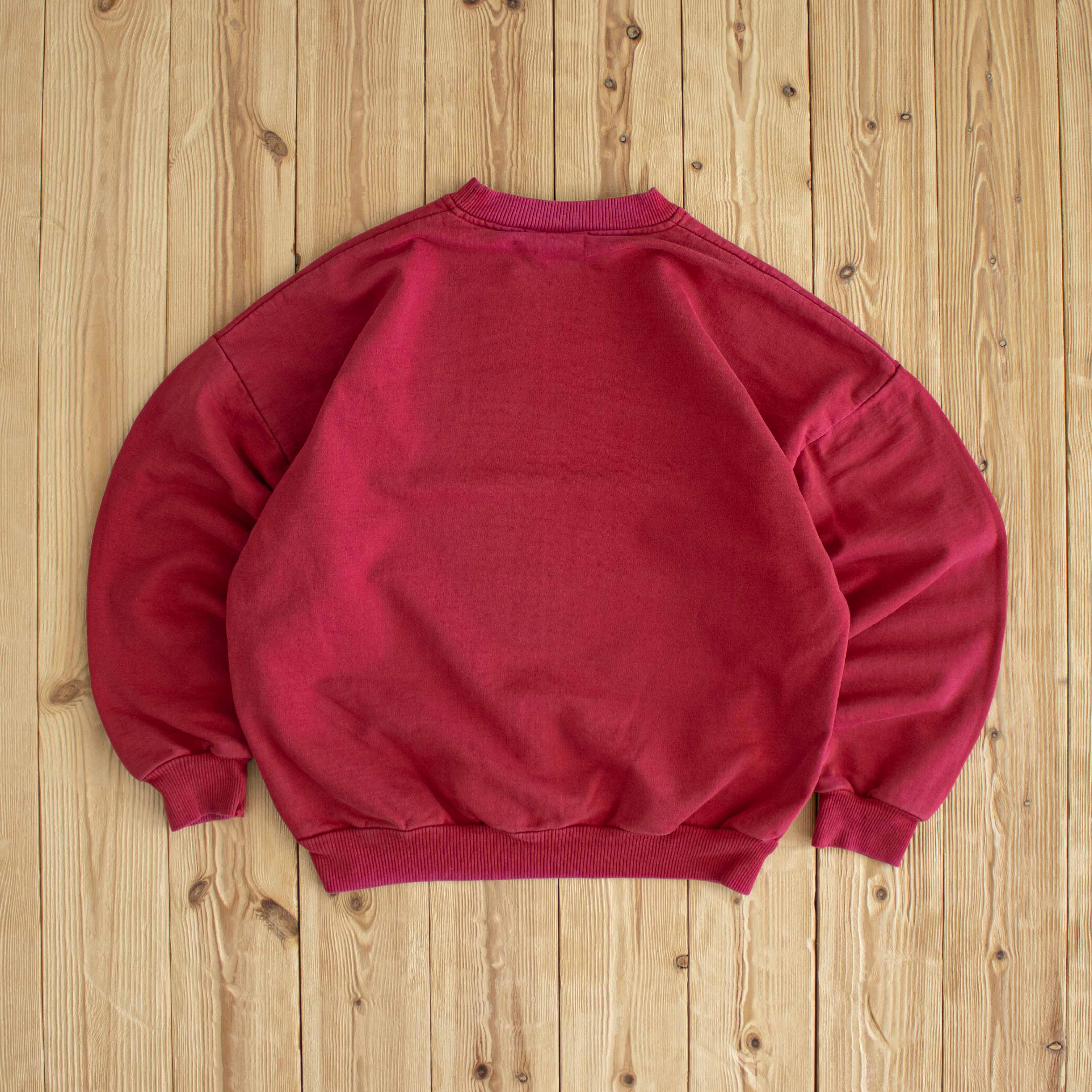 (S) Adidas Essential Vintage Embroidered Sweatshirt Red