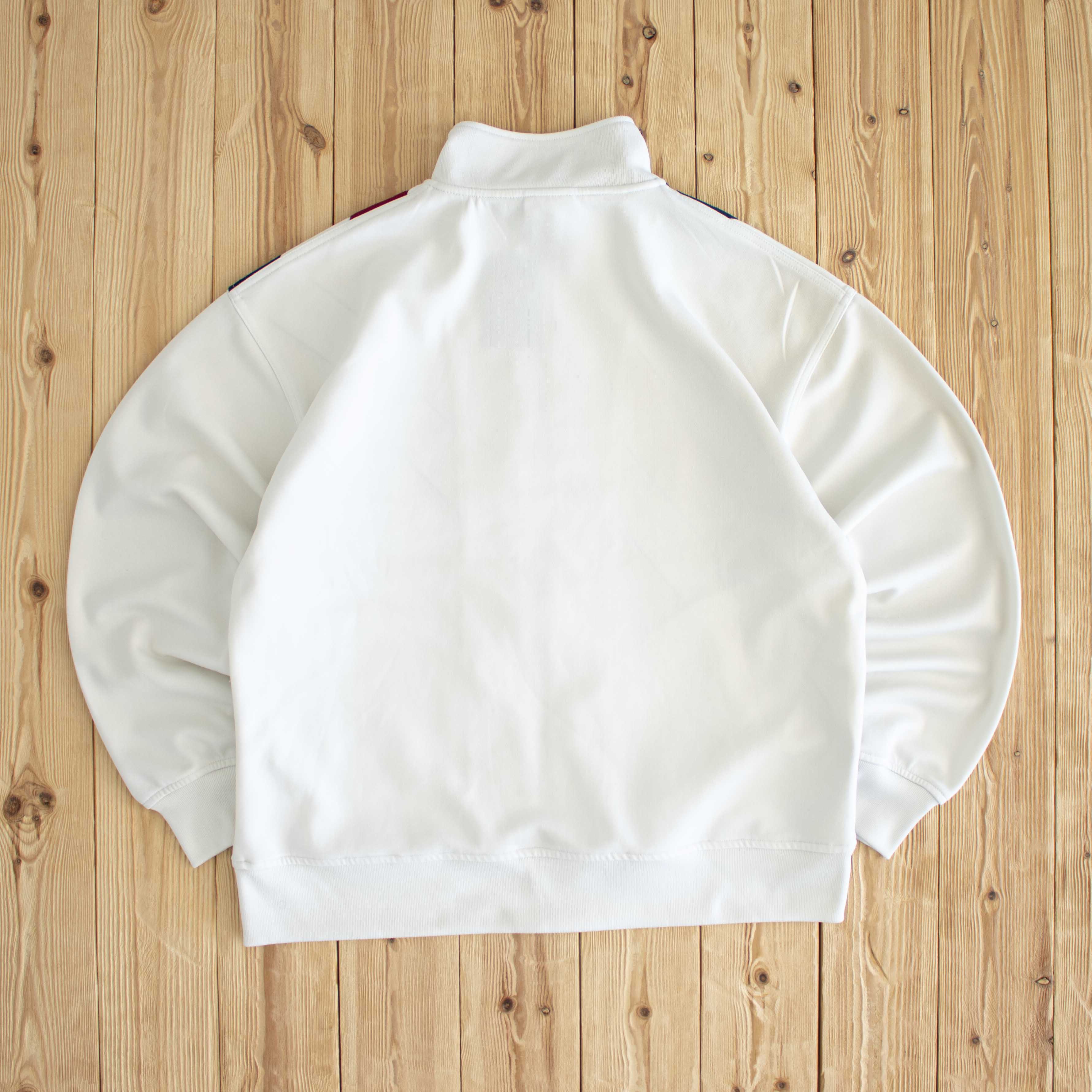 (L/XL) Reebok Vintage Embroidered Full-Zip Sweatshirt White