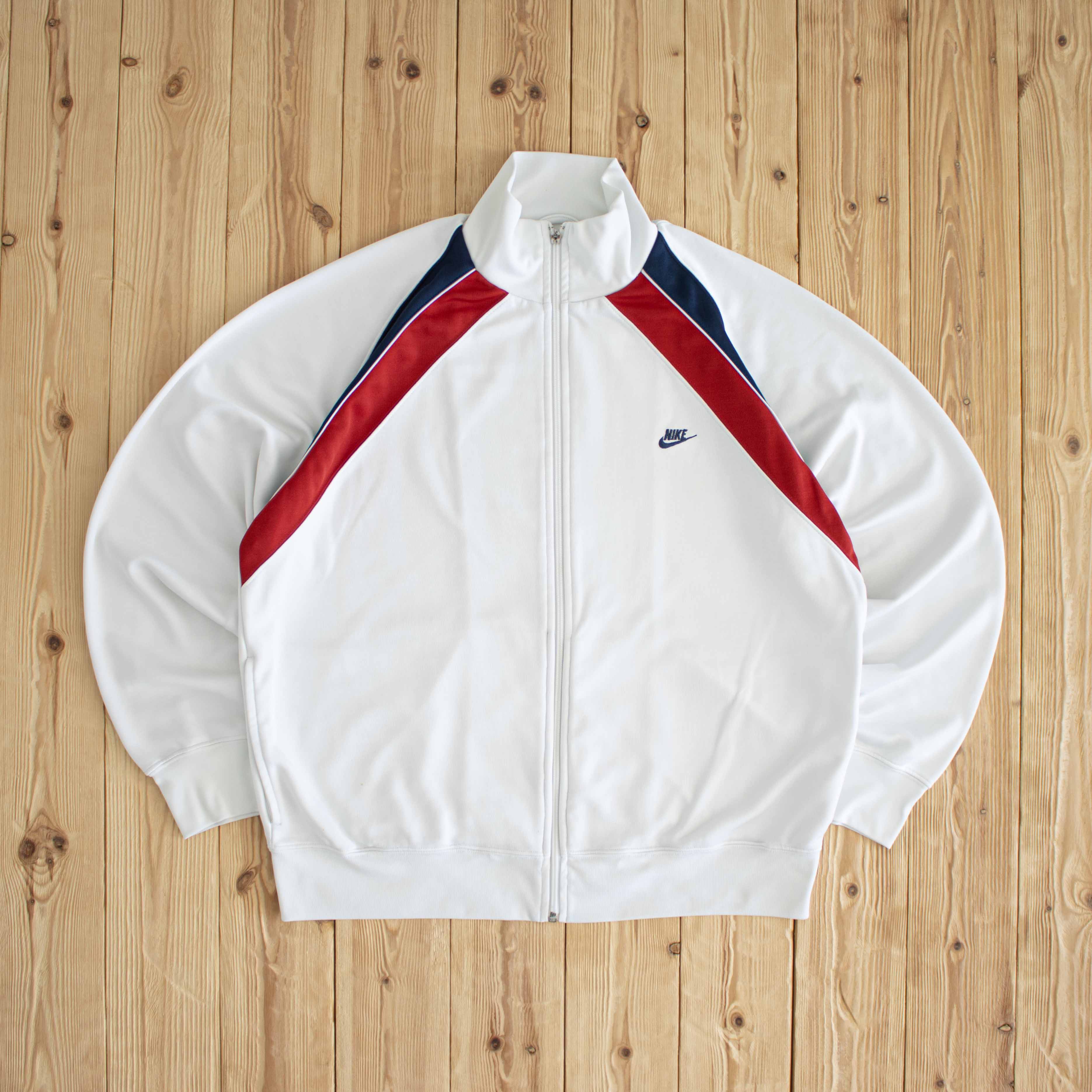 (L) Nike Vintage Embroidered Full-Zip Sweatshirt White