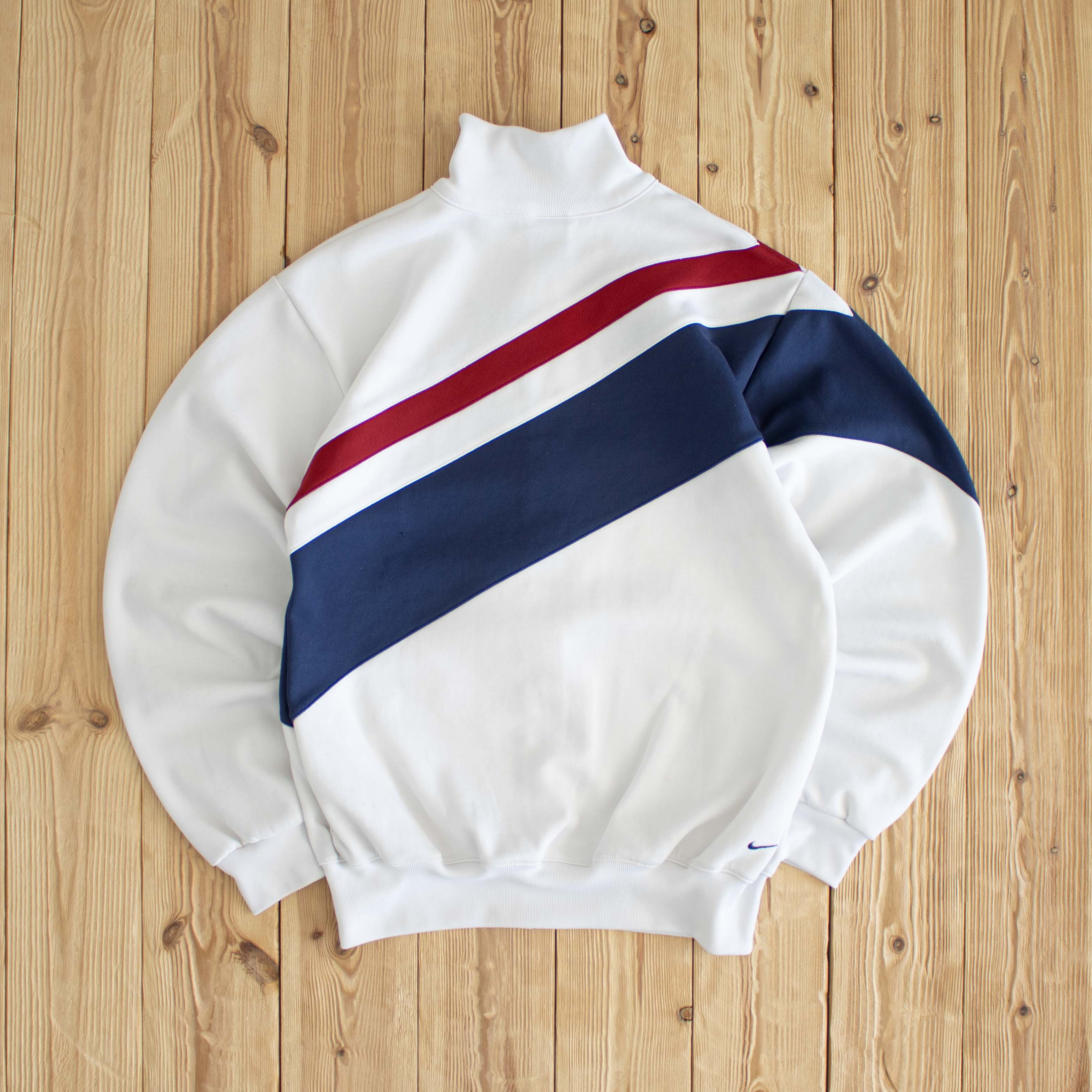 (S) Nike Vintage Embroidered Full-Zip Sweatshirt White