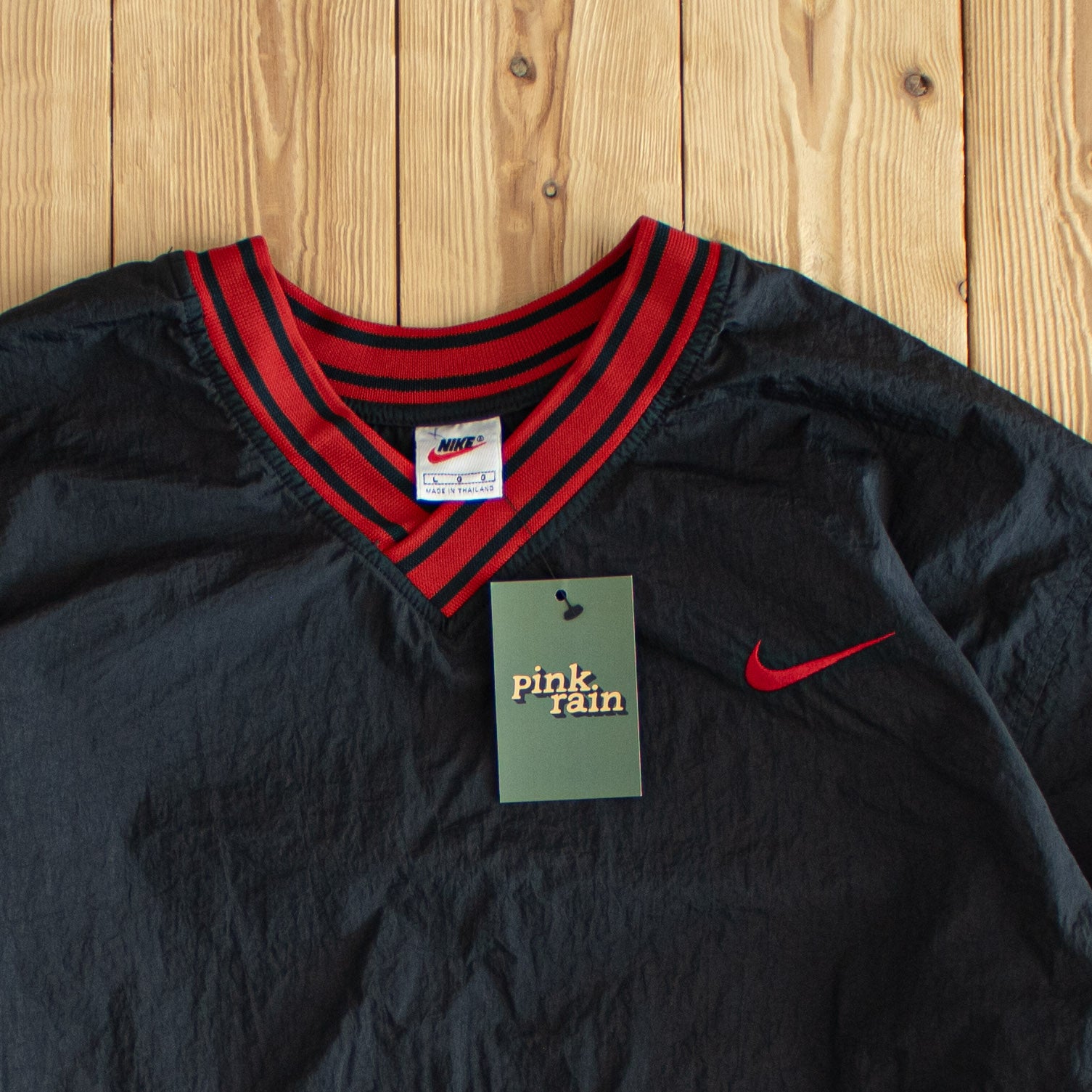 (L/XL) Nike Vintage Essential Embroidered Windbreaker Black