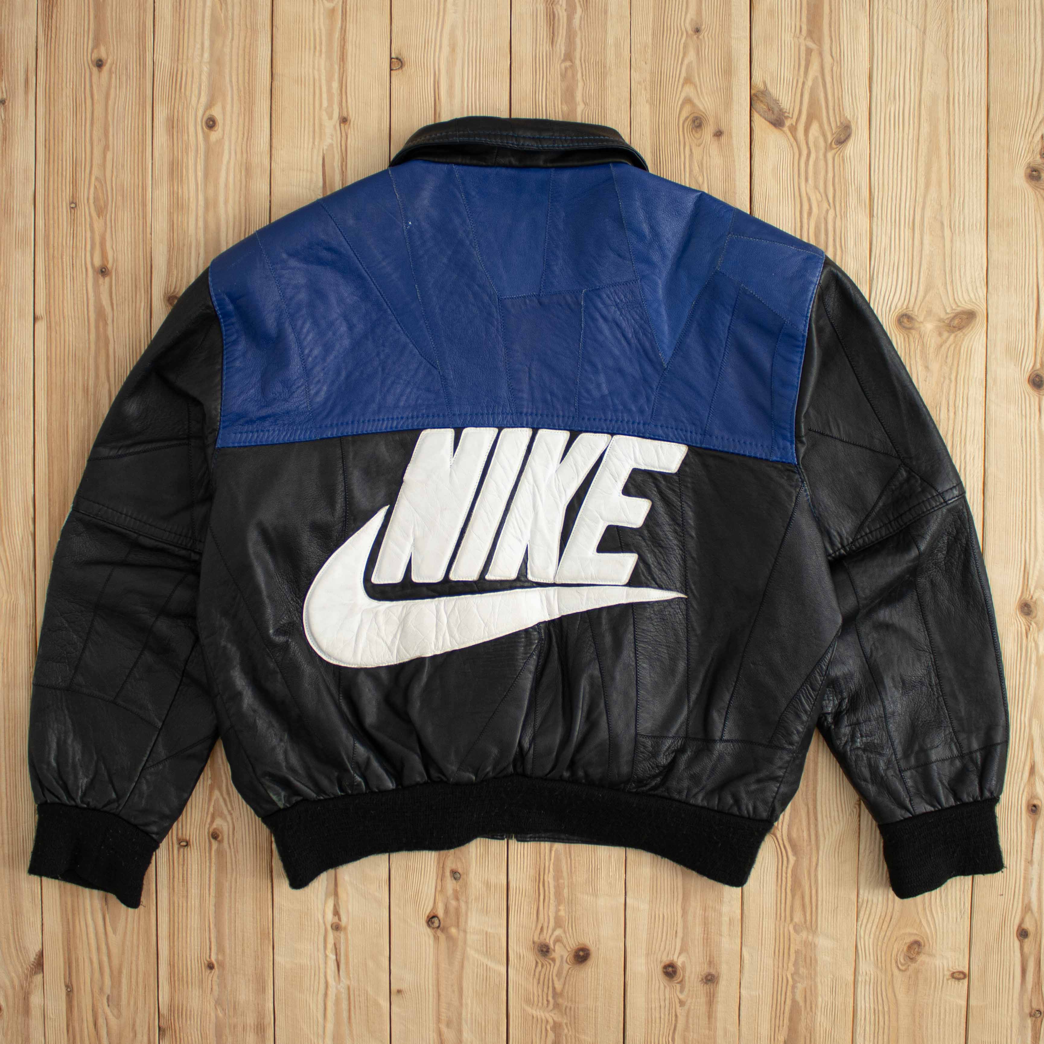 (M) Vintage Nike Embroidered Leather Jacket