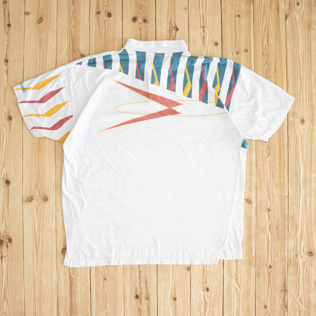 (L) Reebok Vintage Embroidered Polo T-Shirt White