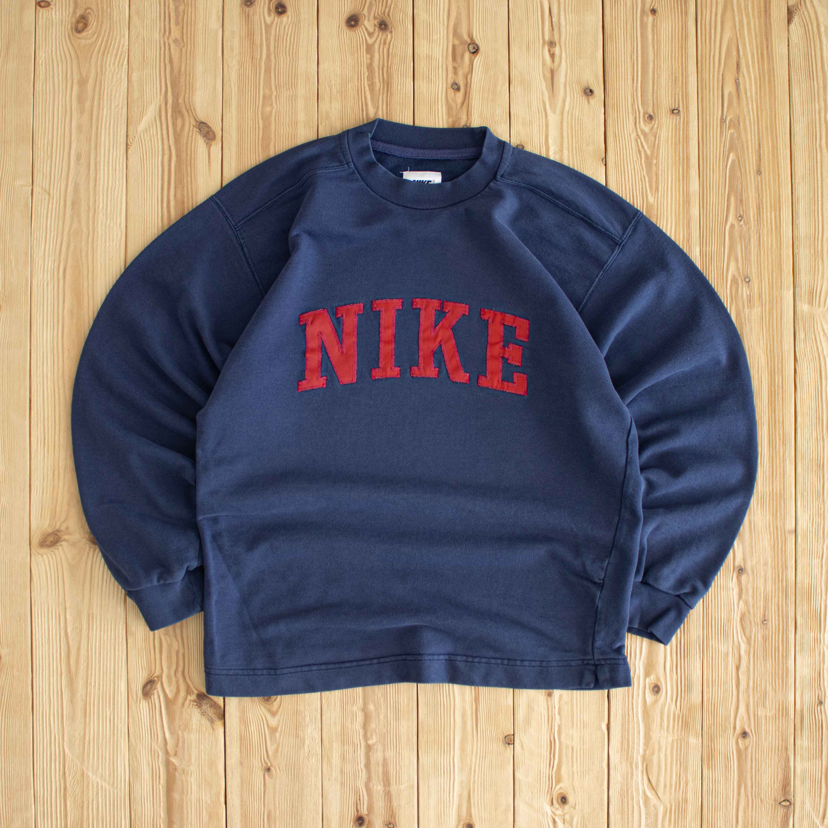 (S) Nike Spell Out Vintage Embroidered Sweatshirt Blue