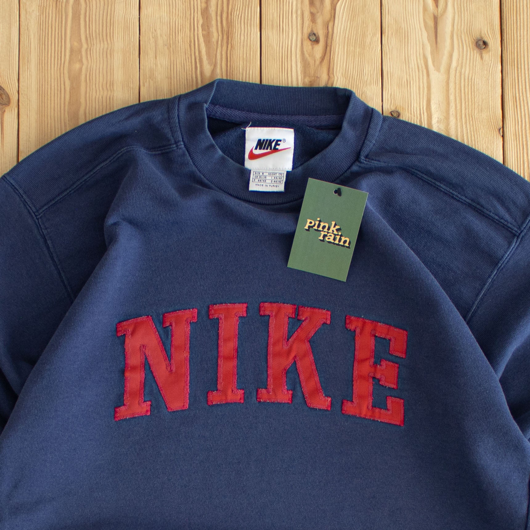 (S) Nike Spell Out Vintage Embroidered Sweatshirt Blue