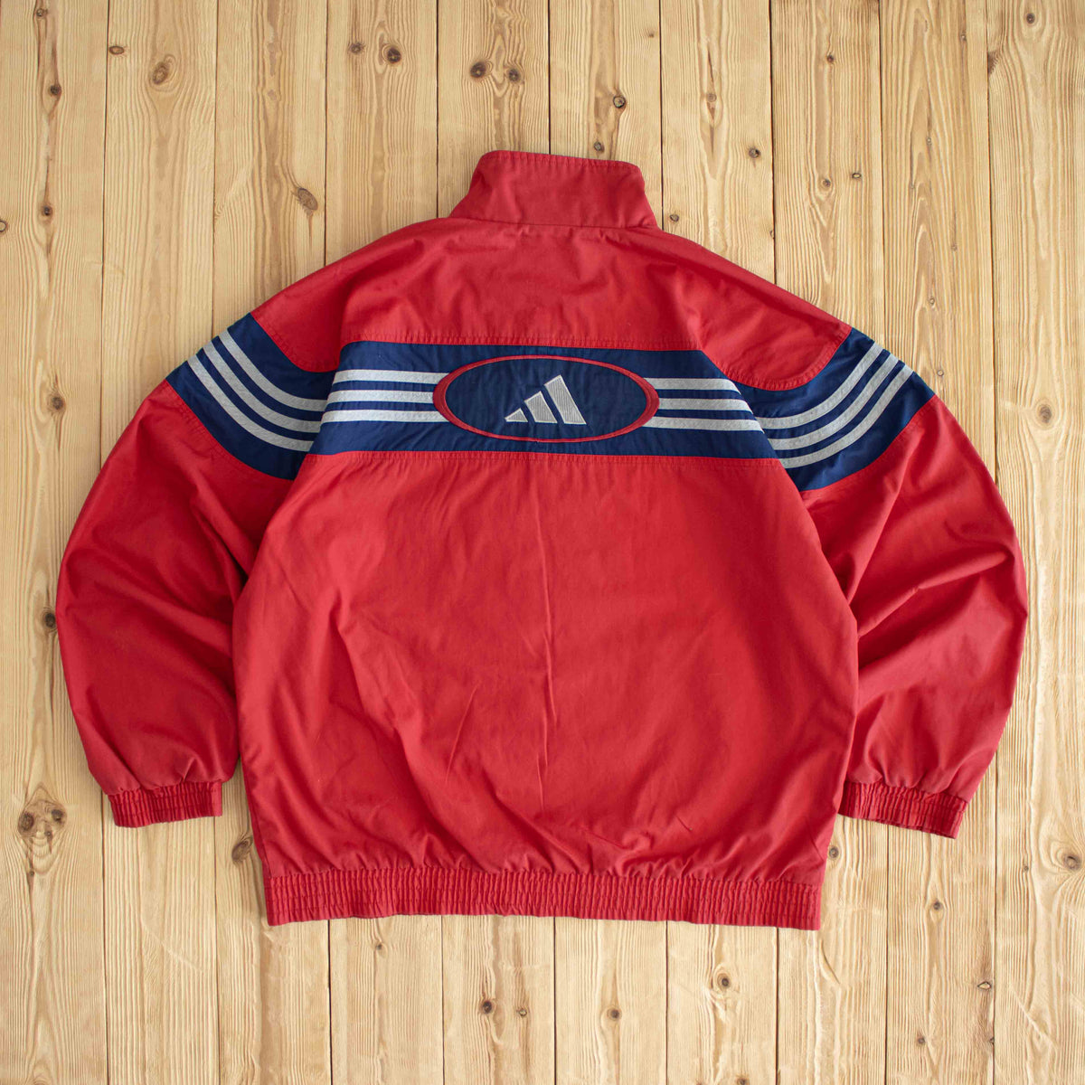 (L) Adidas Vintage Embroidered Jacket Red