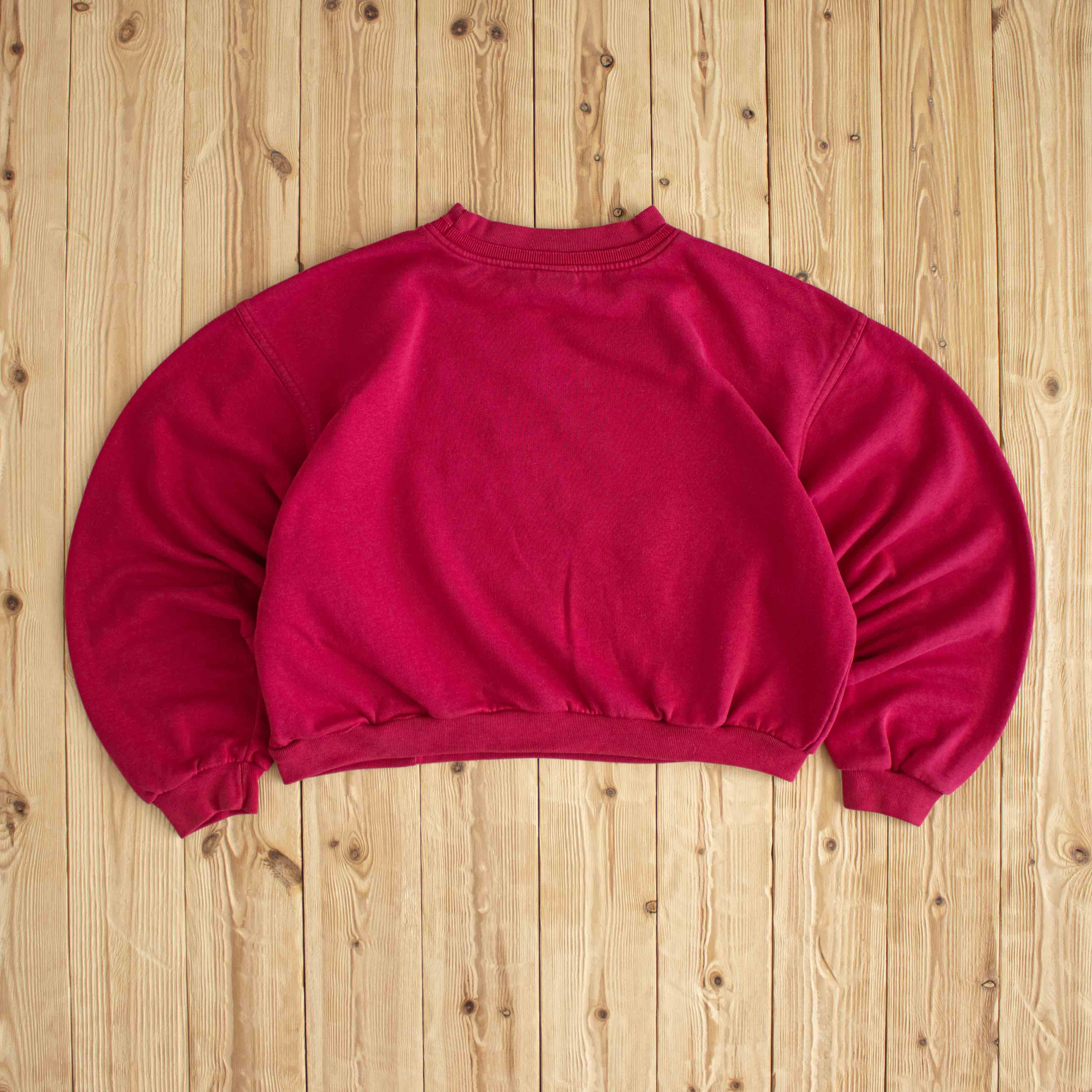 (L/XL) Nike Sports & Fitness Vintage Embroidered Cropped Sweatshirt Red Pink