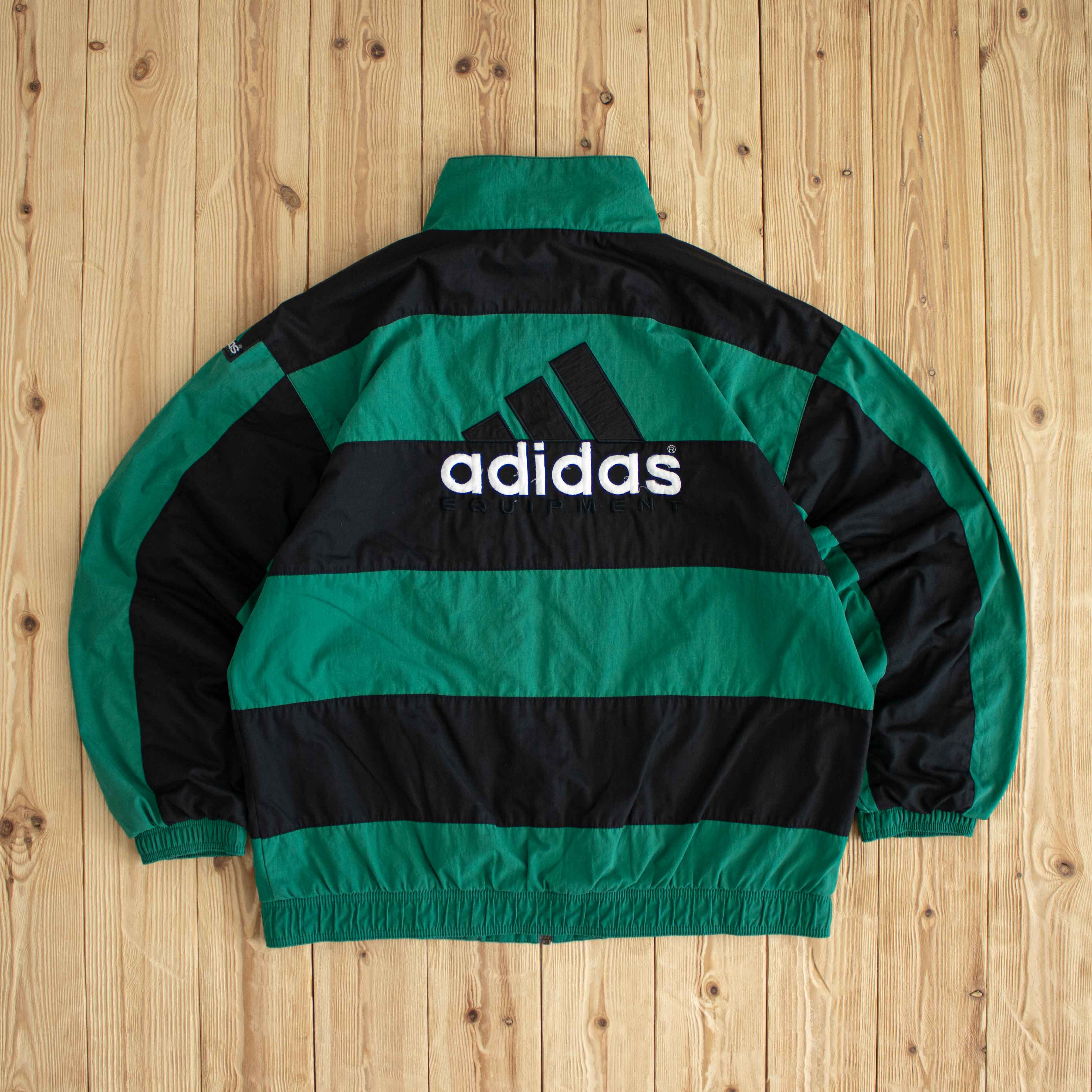 (L) Adidas Equipment Vintage Embroidered Jacket Green Black