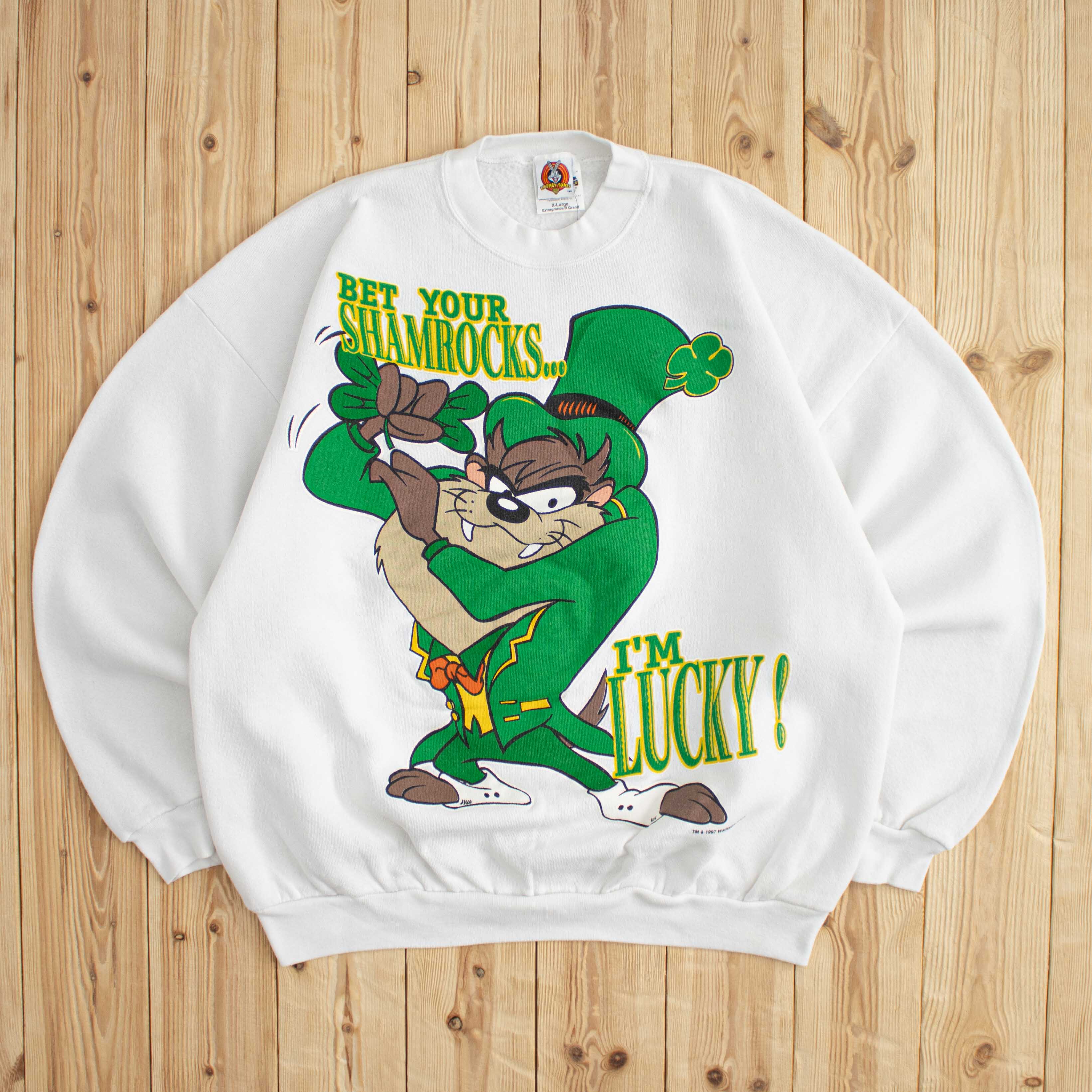 (L) 1997 Warner Bros I'm Lucky TAZ Sweatshirt