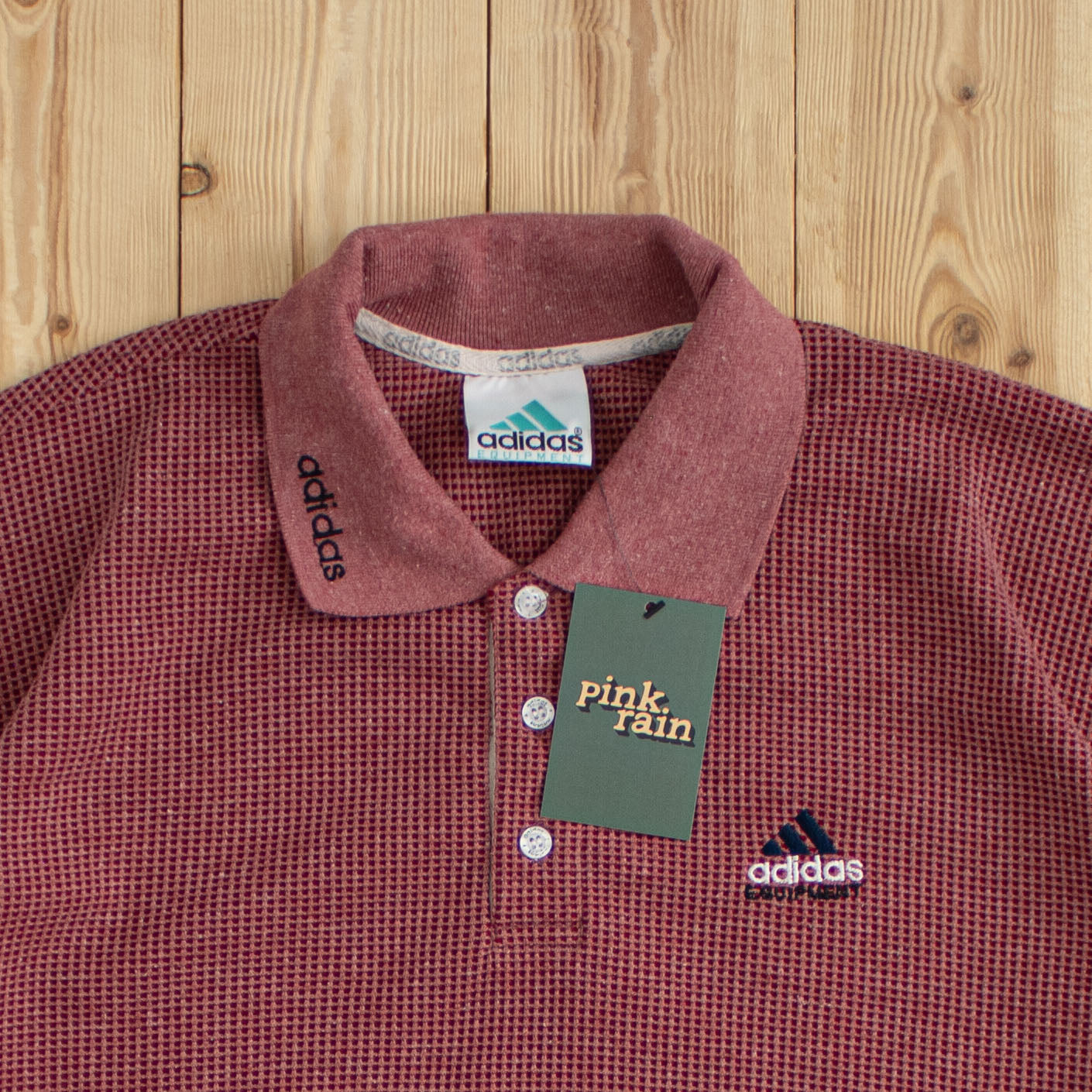 (M) Vintage Adidas Equipment Embroidered Button Up Sweatshirt