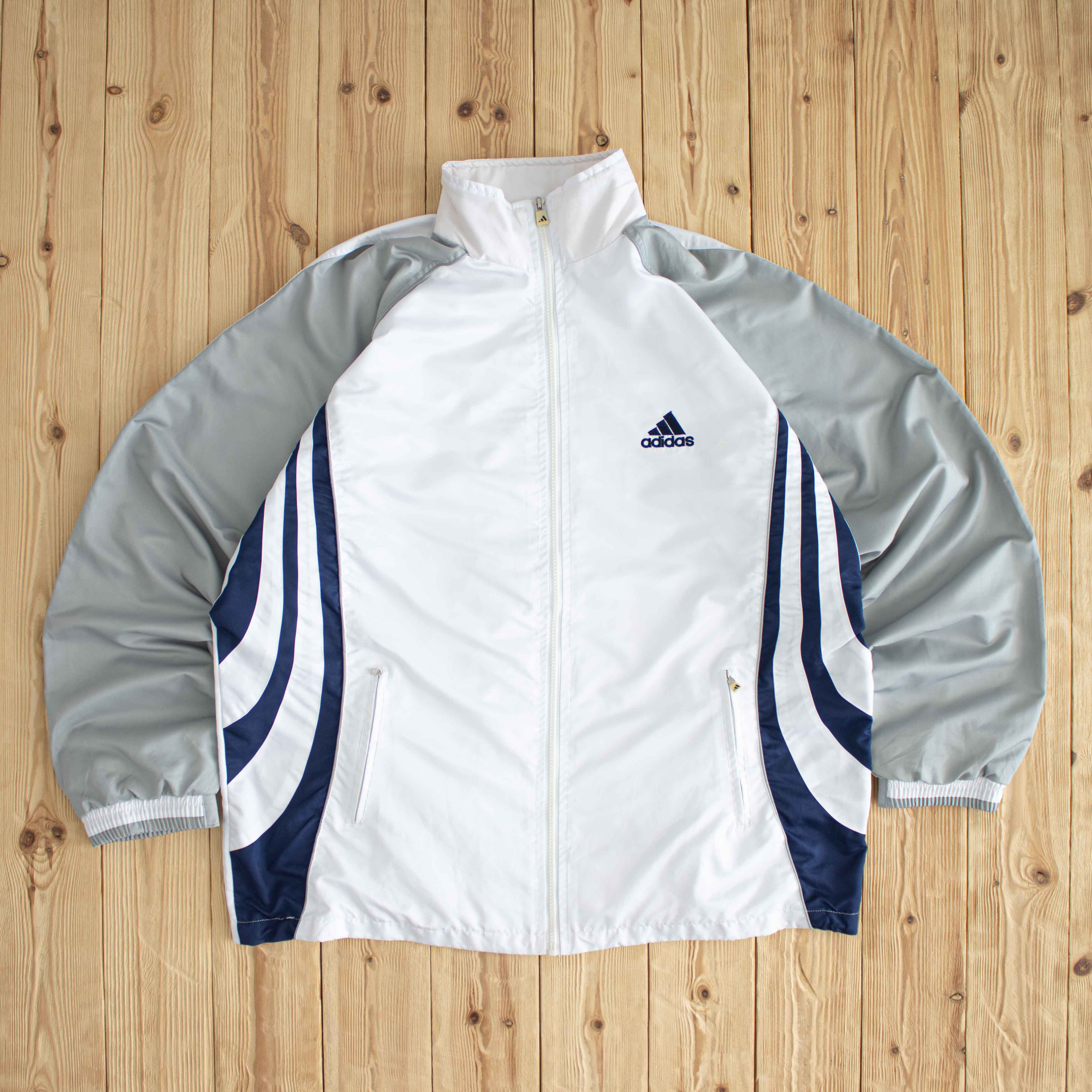 (XL/XXL) Adidas Vintage Essential Embroidered Jacket White