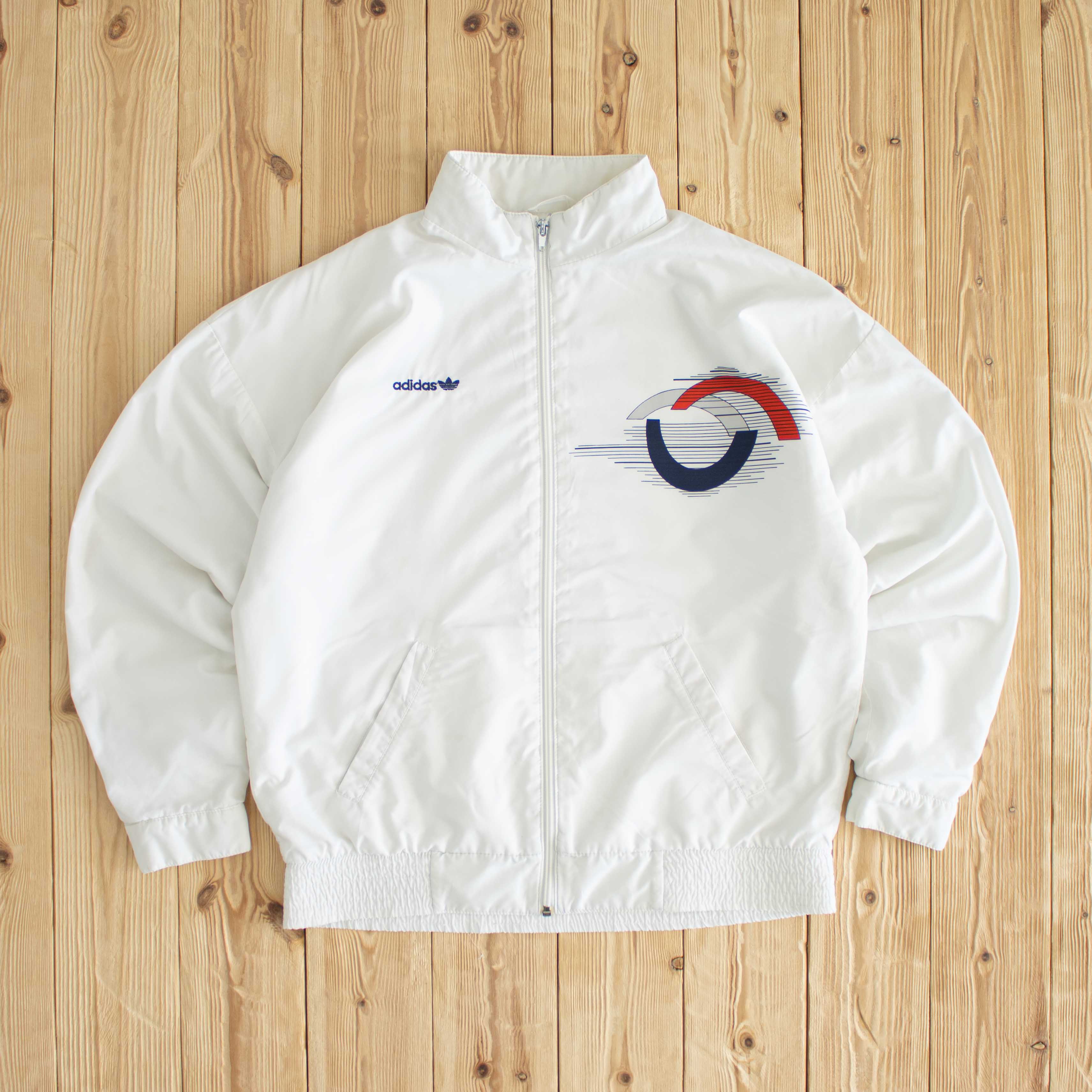 (M) Adidas Stefan Edberg Tennis Vintage Embroidered Jacket White