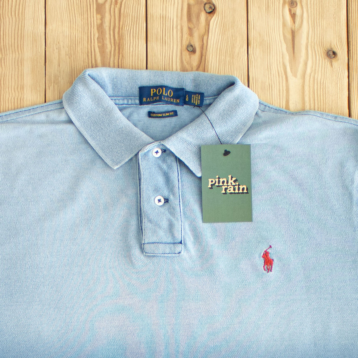 (L) Polo Ralph Lauren Vintage Embroidered Polo T-Shirt Blue