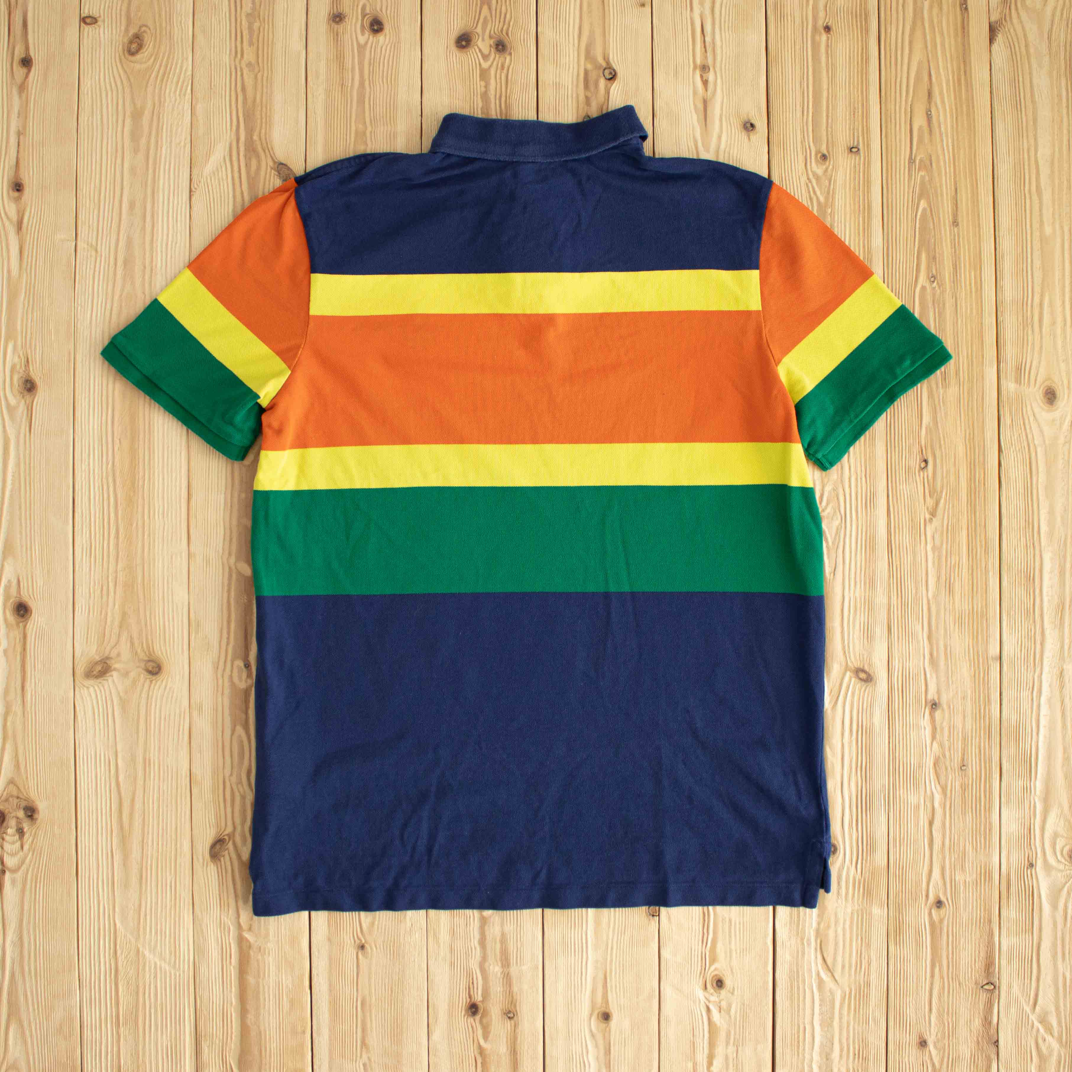 (L) Polo Ralph Lauren Vintage Embroidered Polo T-Shirt Orange Green Blue