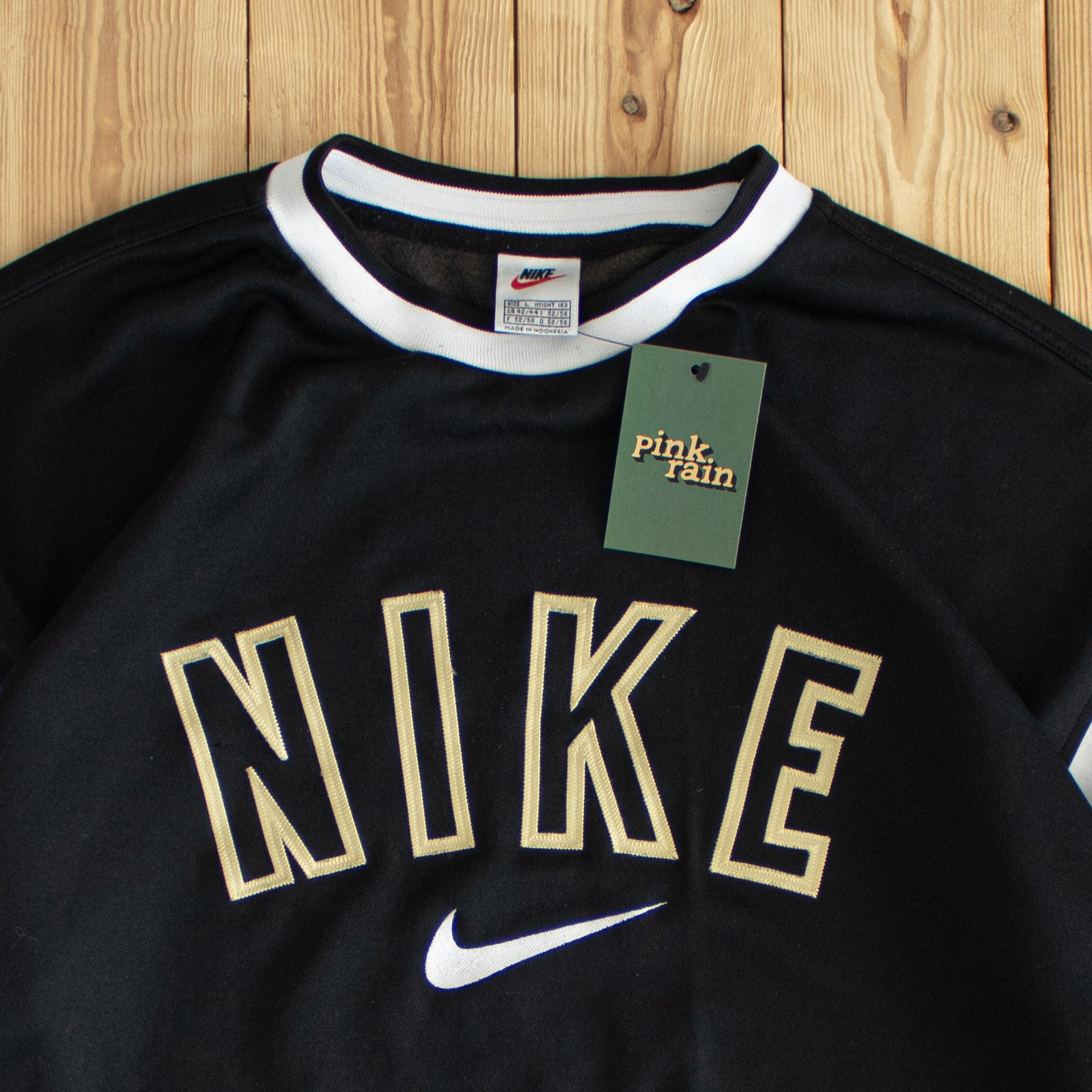 (L) Nike Spell Out Vintage Embroidered Sweatshirt Black