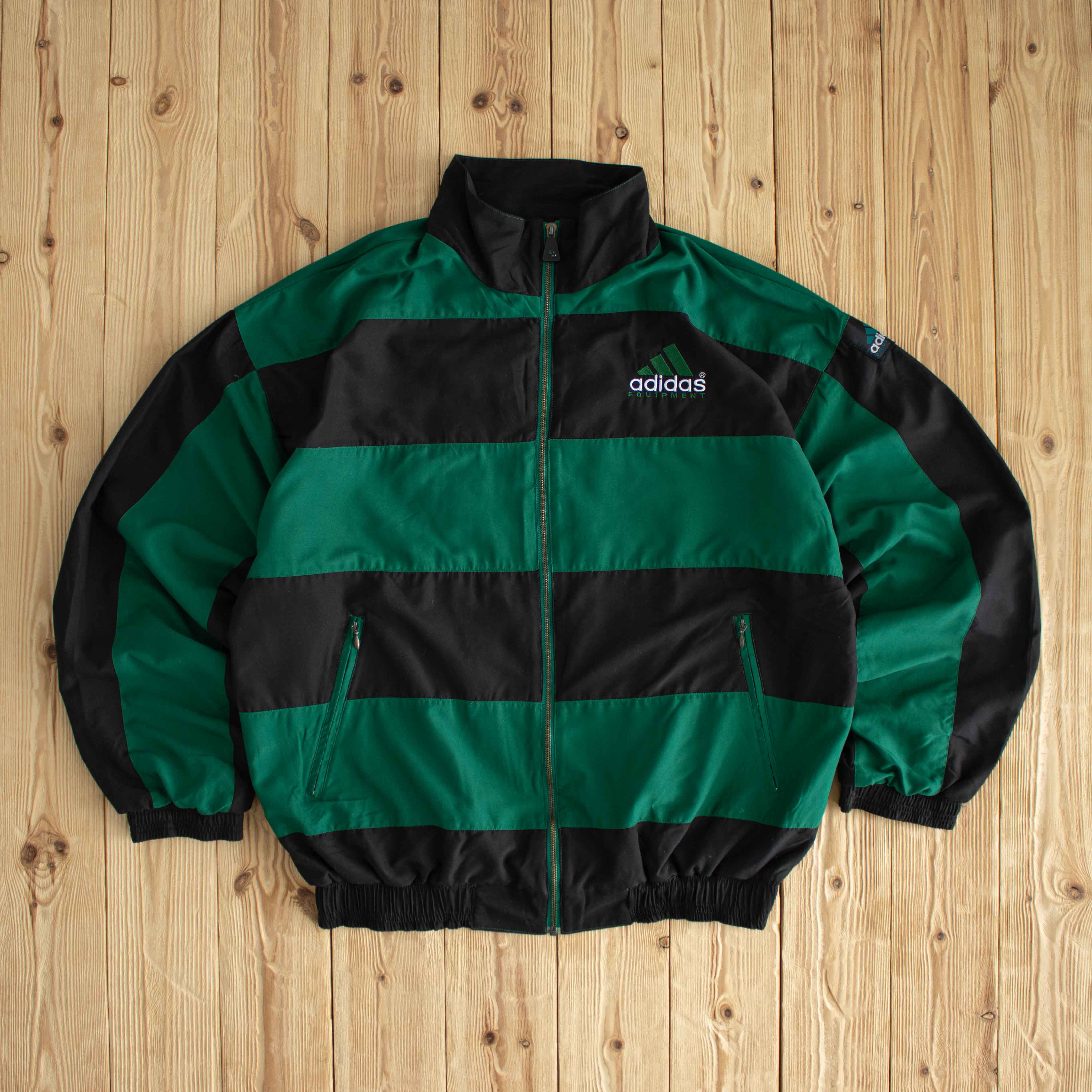 (L/XL) Adidas Equipment Vintage Embroidered Jacket Green Black