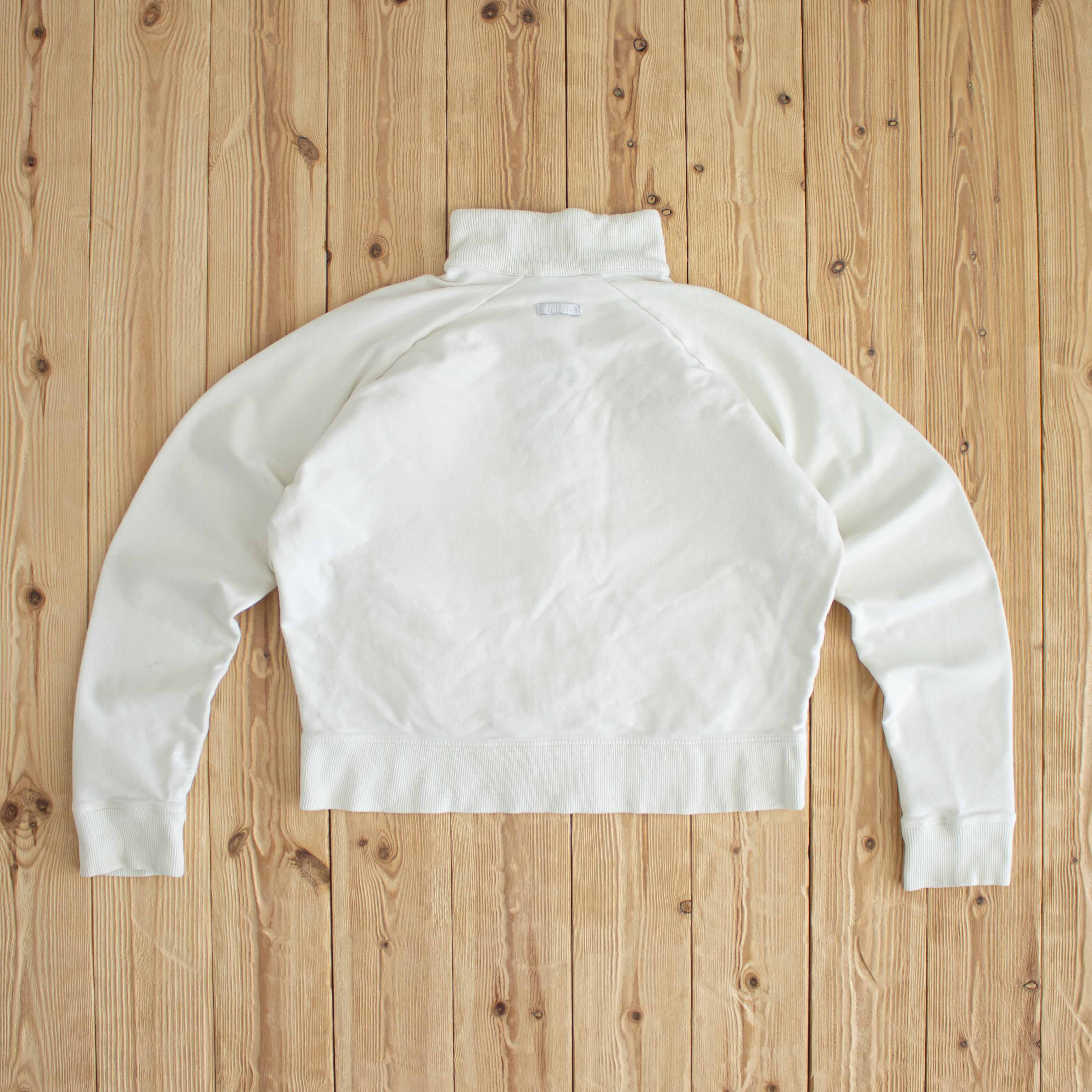 (M/L) Nike Women Vintage Embroidered Double Zipper Full-Zip Sweatshirt White