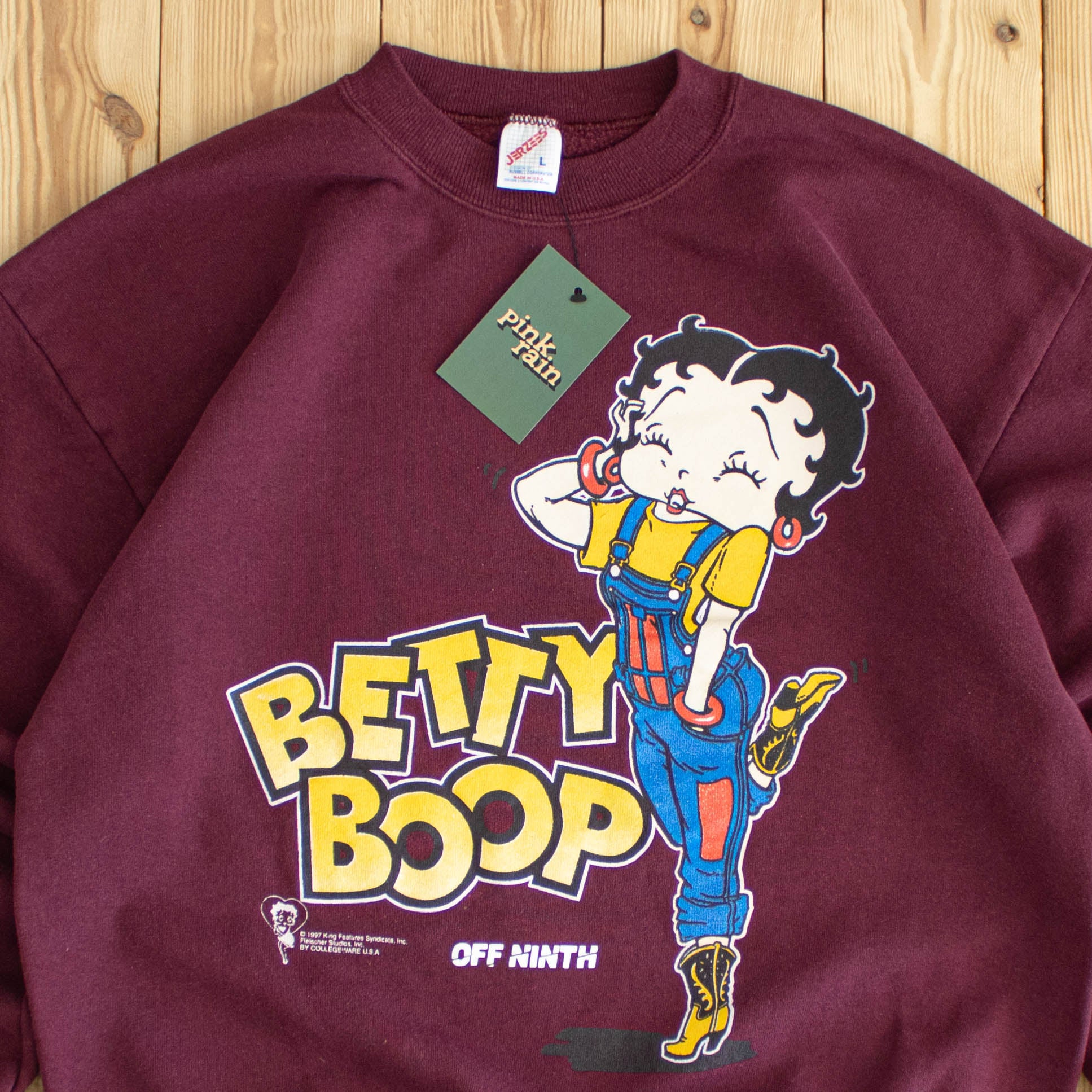(M) 1997 Betty Boop Vintage Sweatshirt Burgundy Red