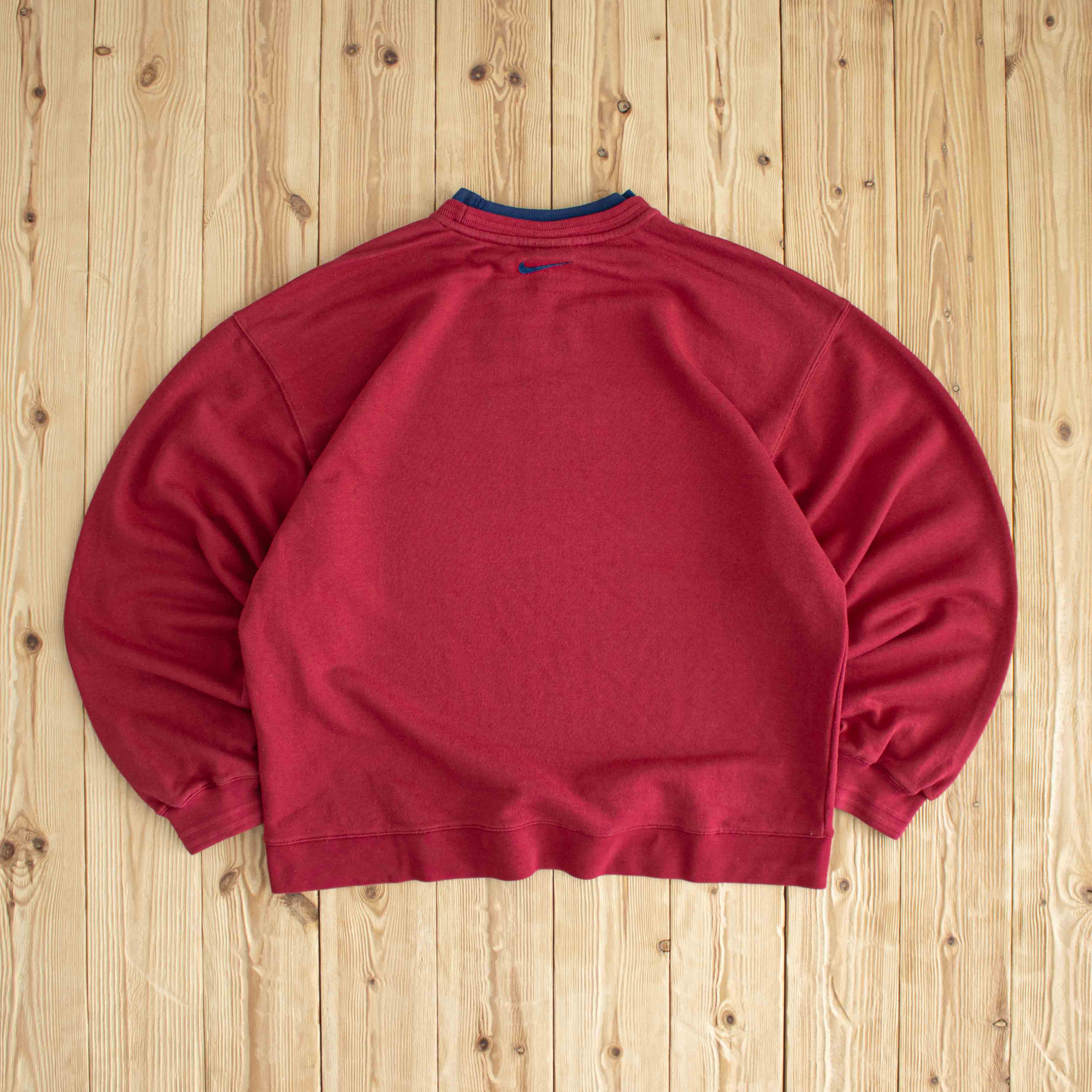 (M/L) Nike Authentic Athletic Vintage Embroidered Sweatshirt Red