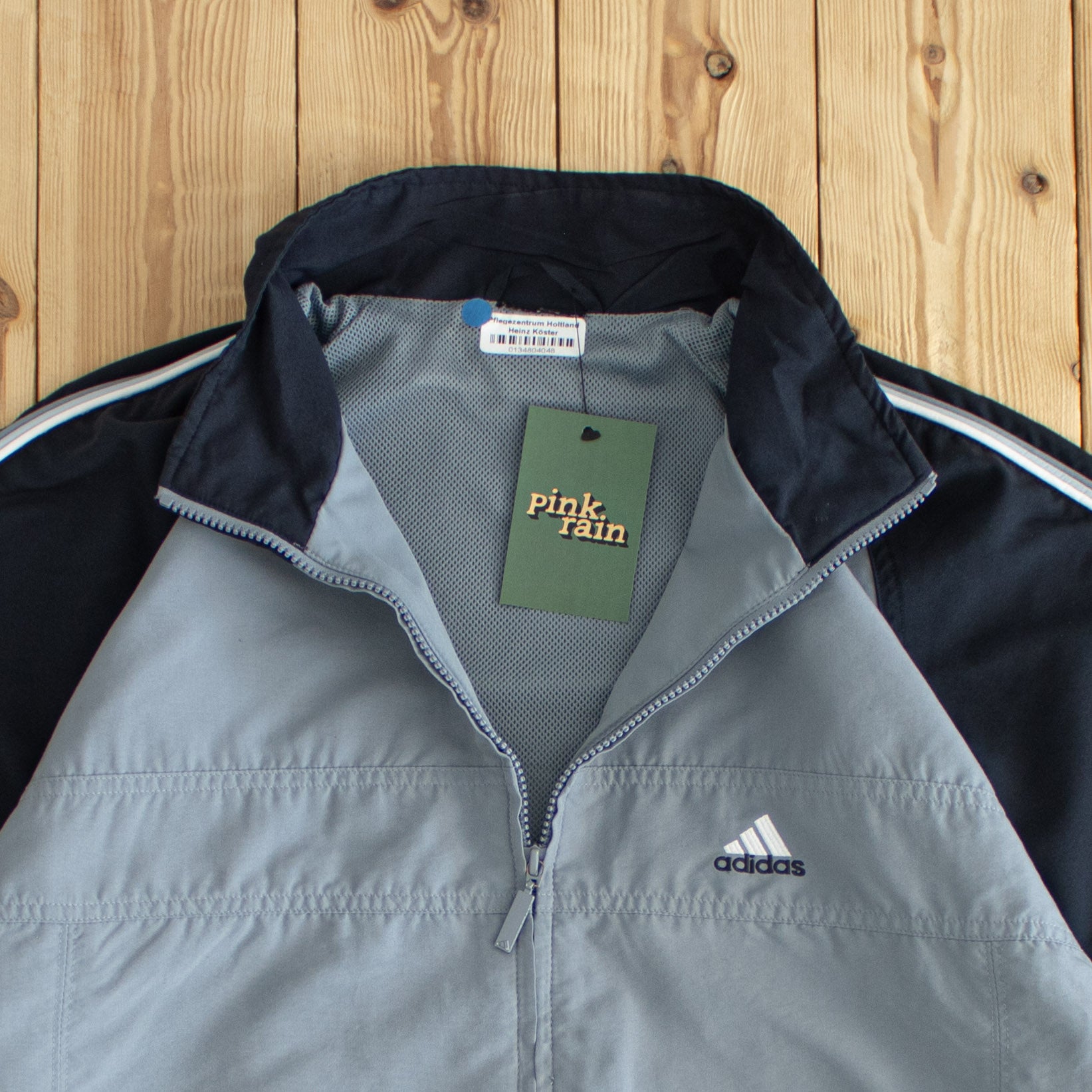 (L) Adidas Vintage Embroidered Jacket Gray