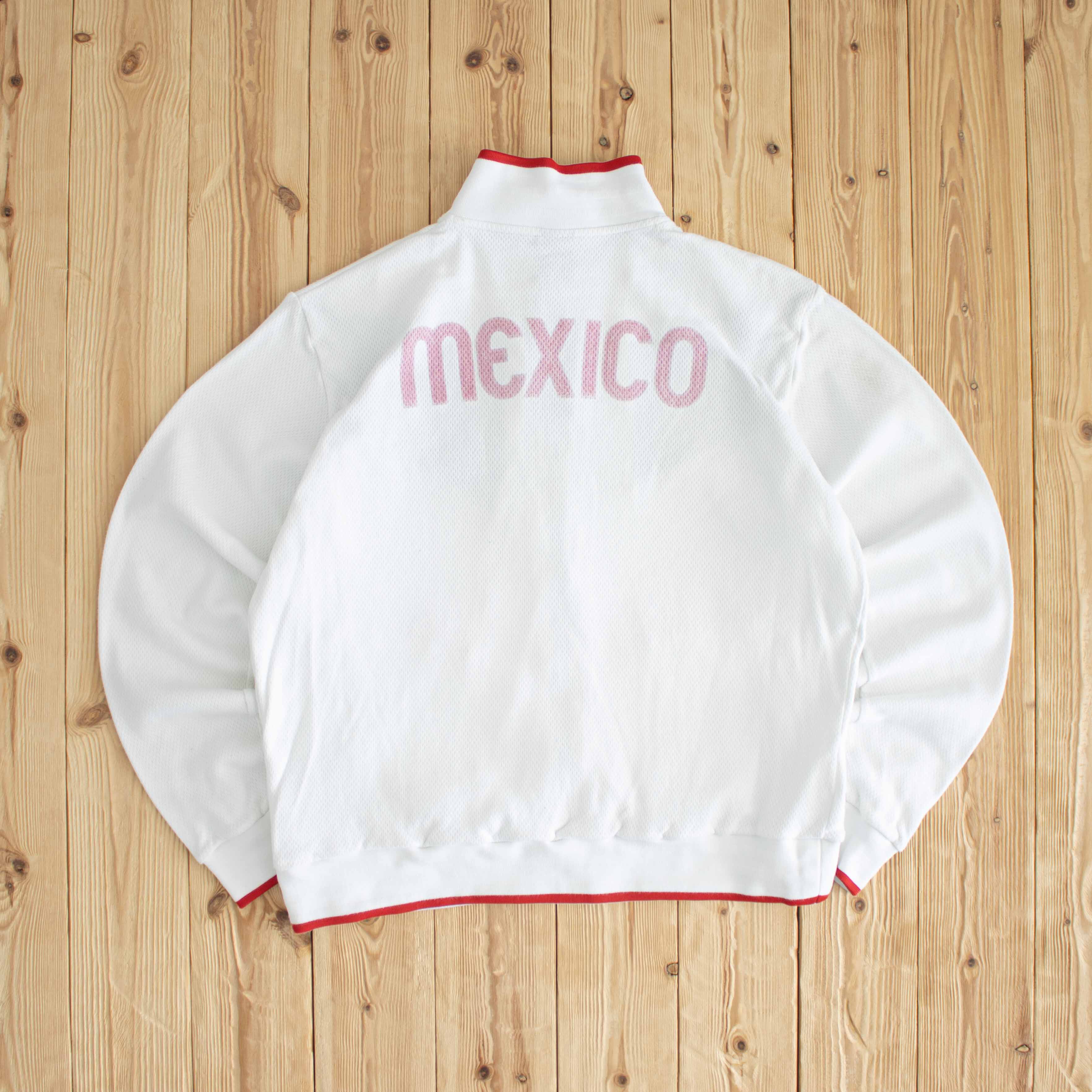 (L) Nike Mexico No 9 Vintage Embroidered Full-Zip Sweatshirt White